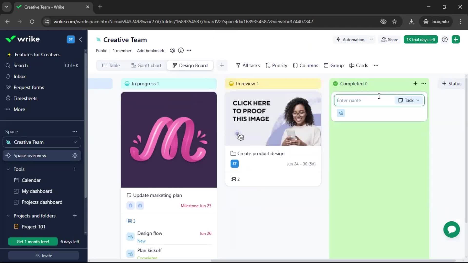 Tasks screenshot