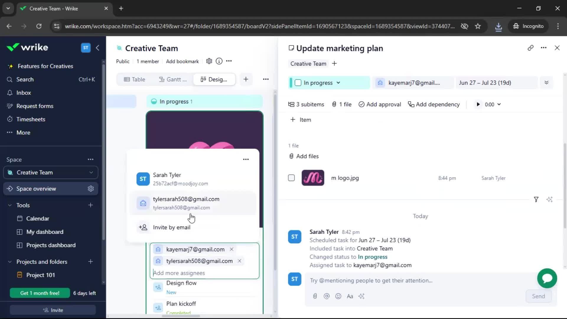 Tasks screenshot