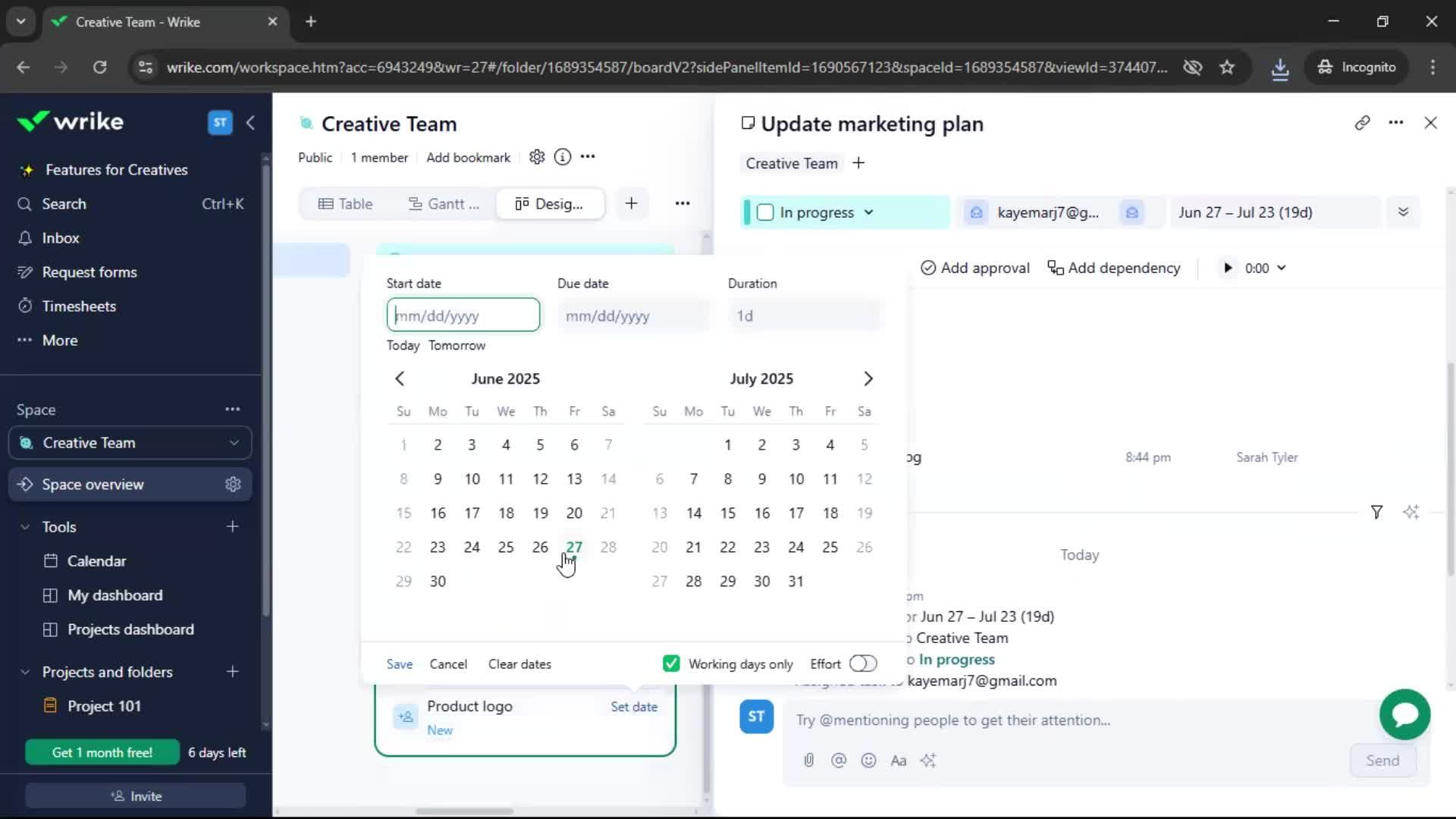 Tasks screenshot
