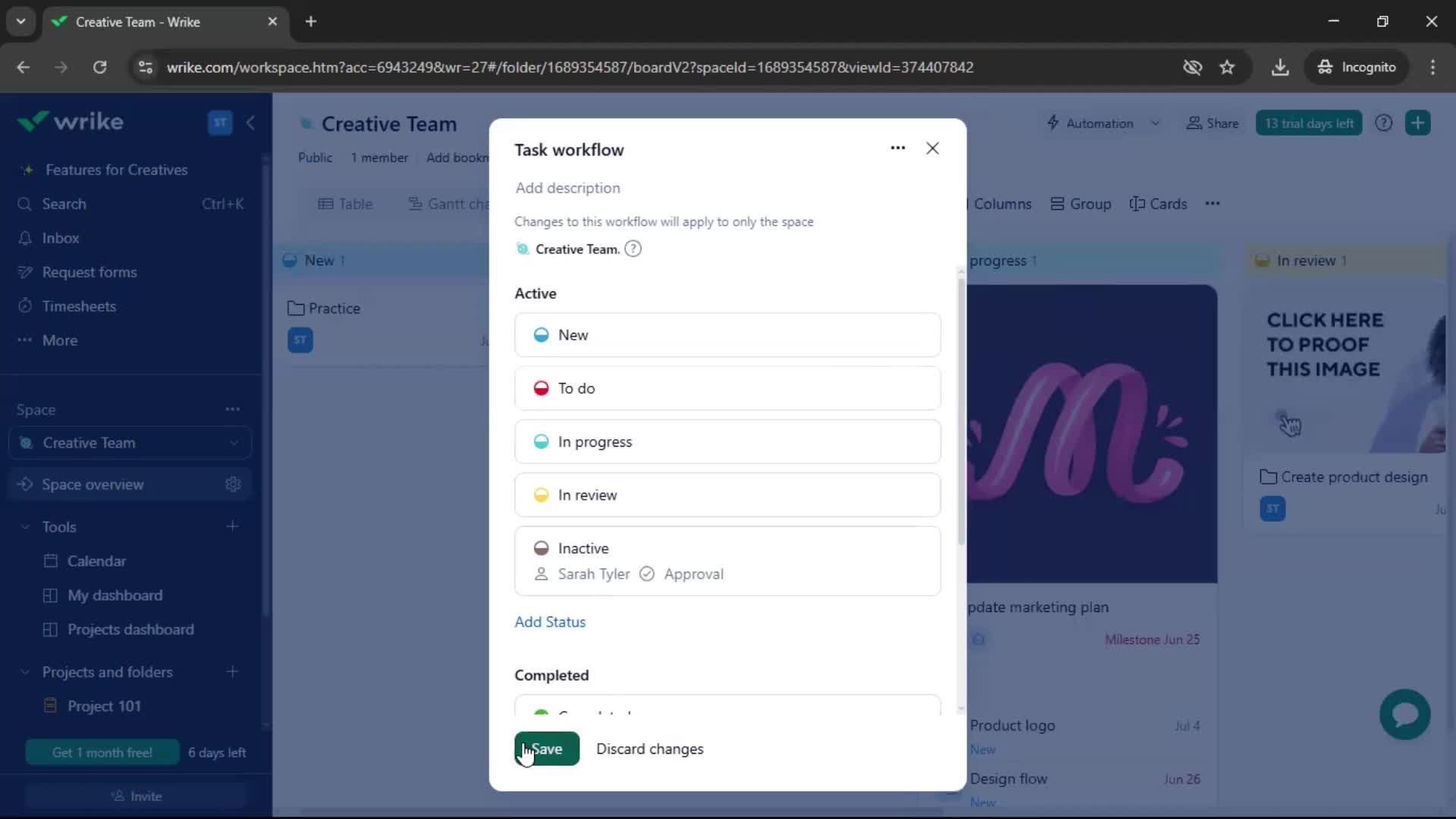 Tasks screenshot