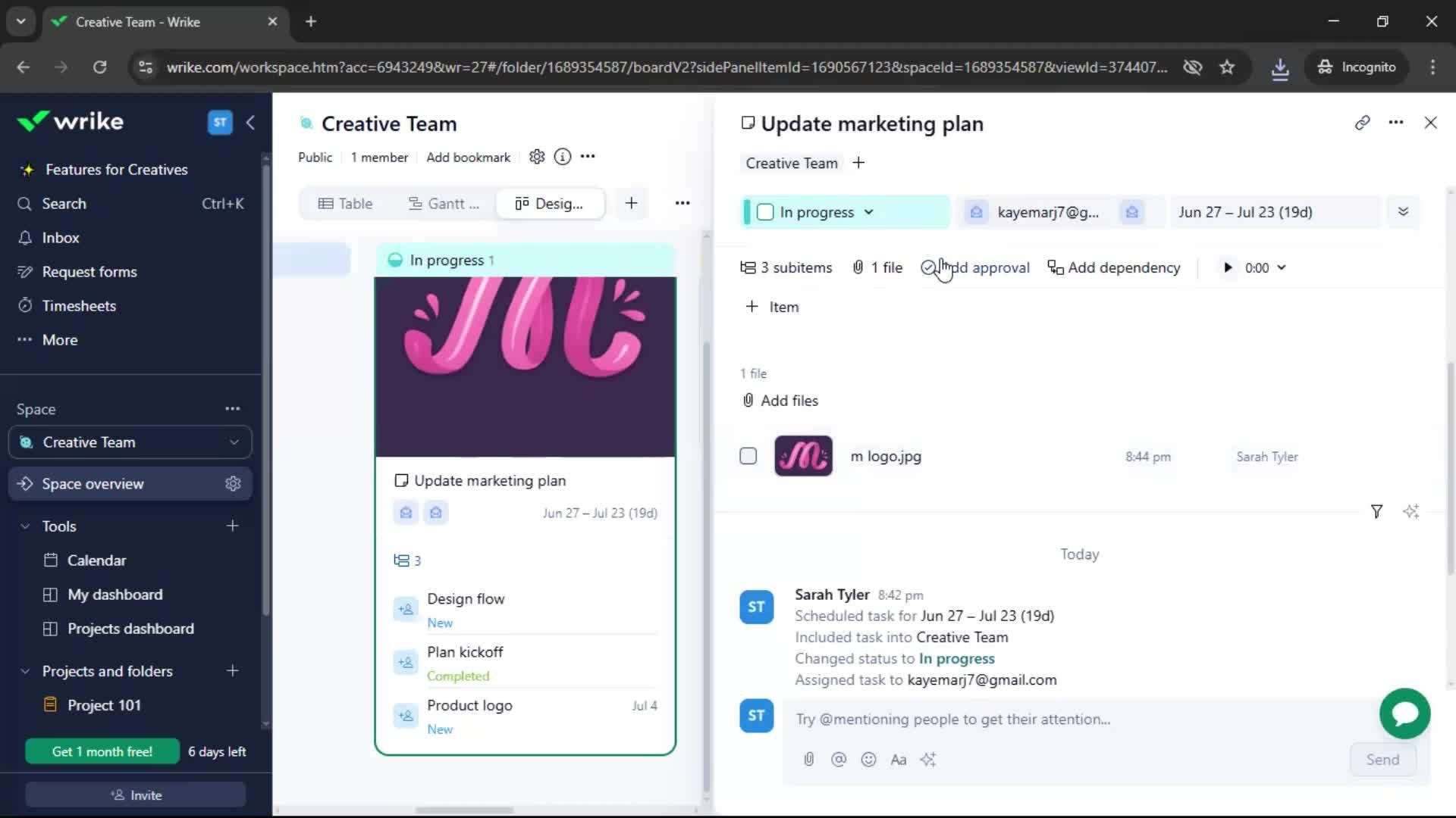 Tasks screenshot
