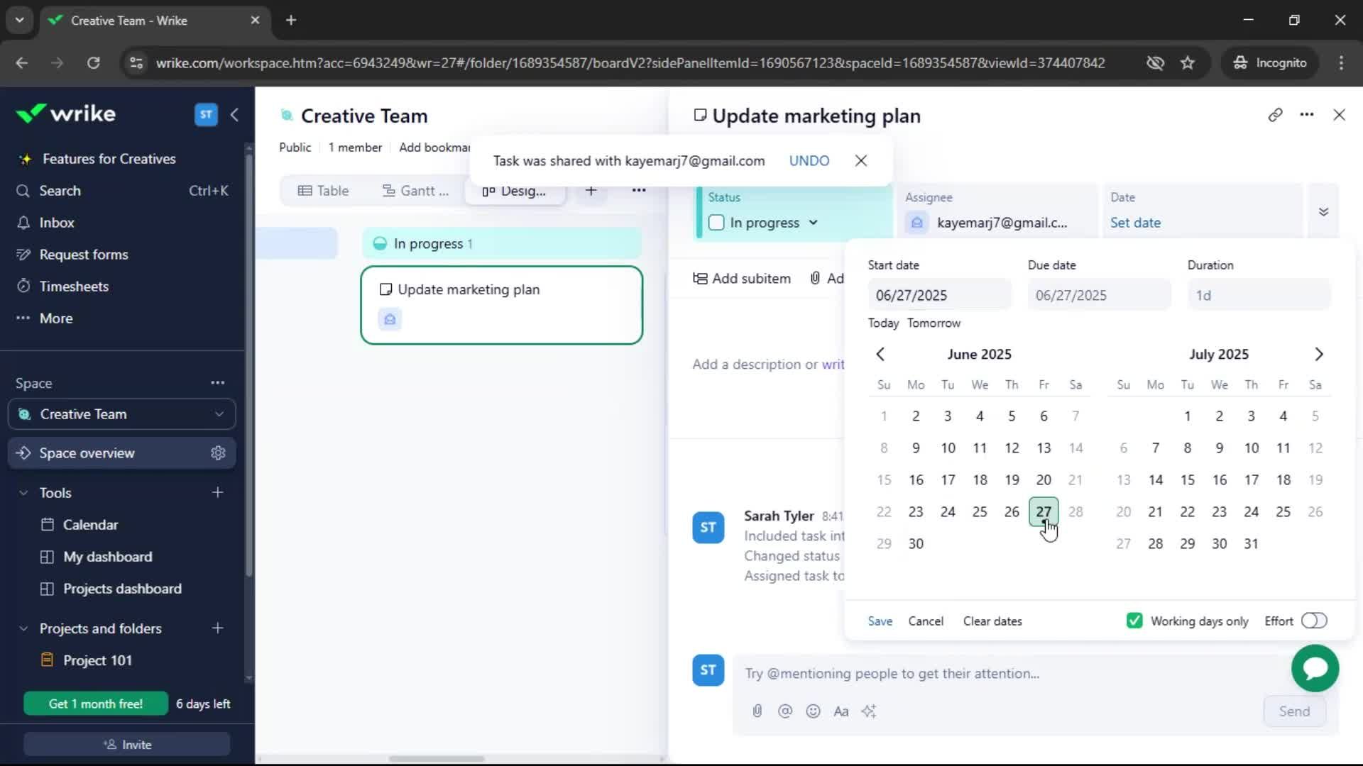 Tasks screenshot