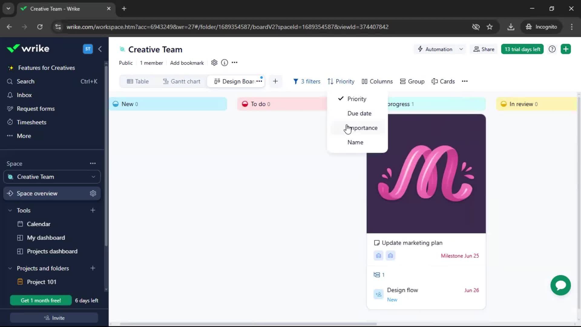 Tasks screenshot