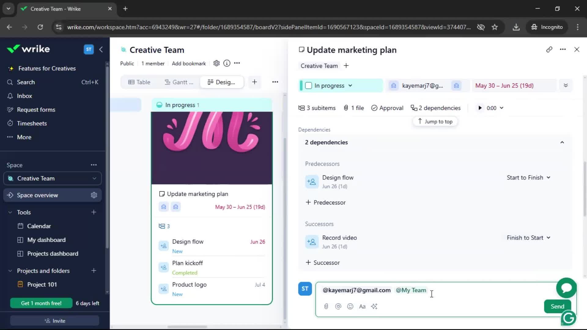 Tasks screenshot