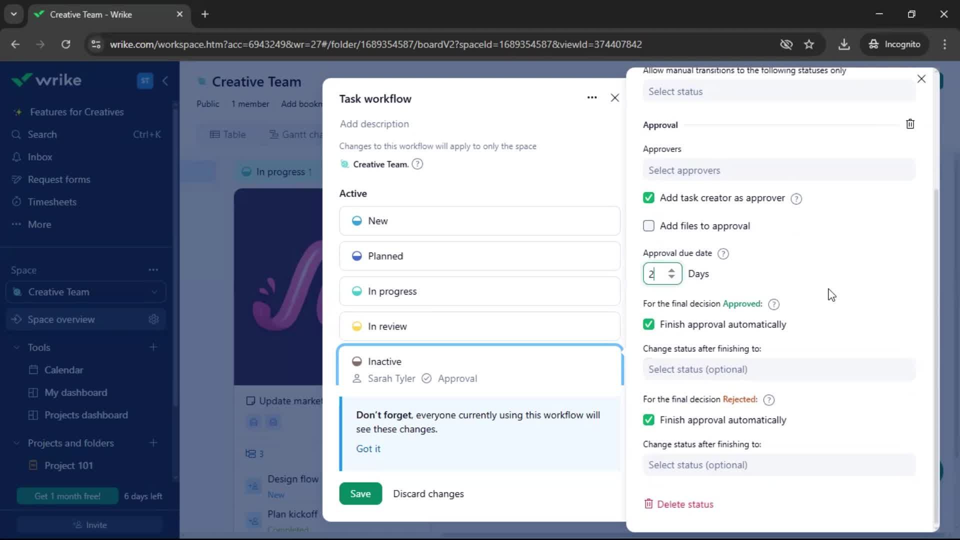 Tasks screenshot