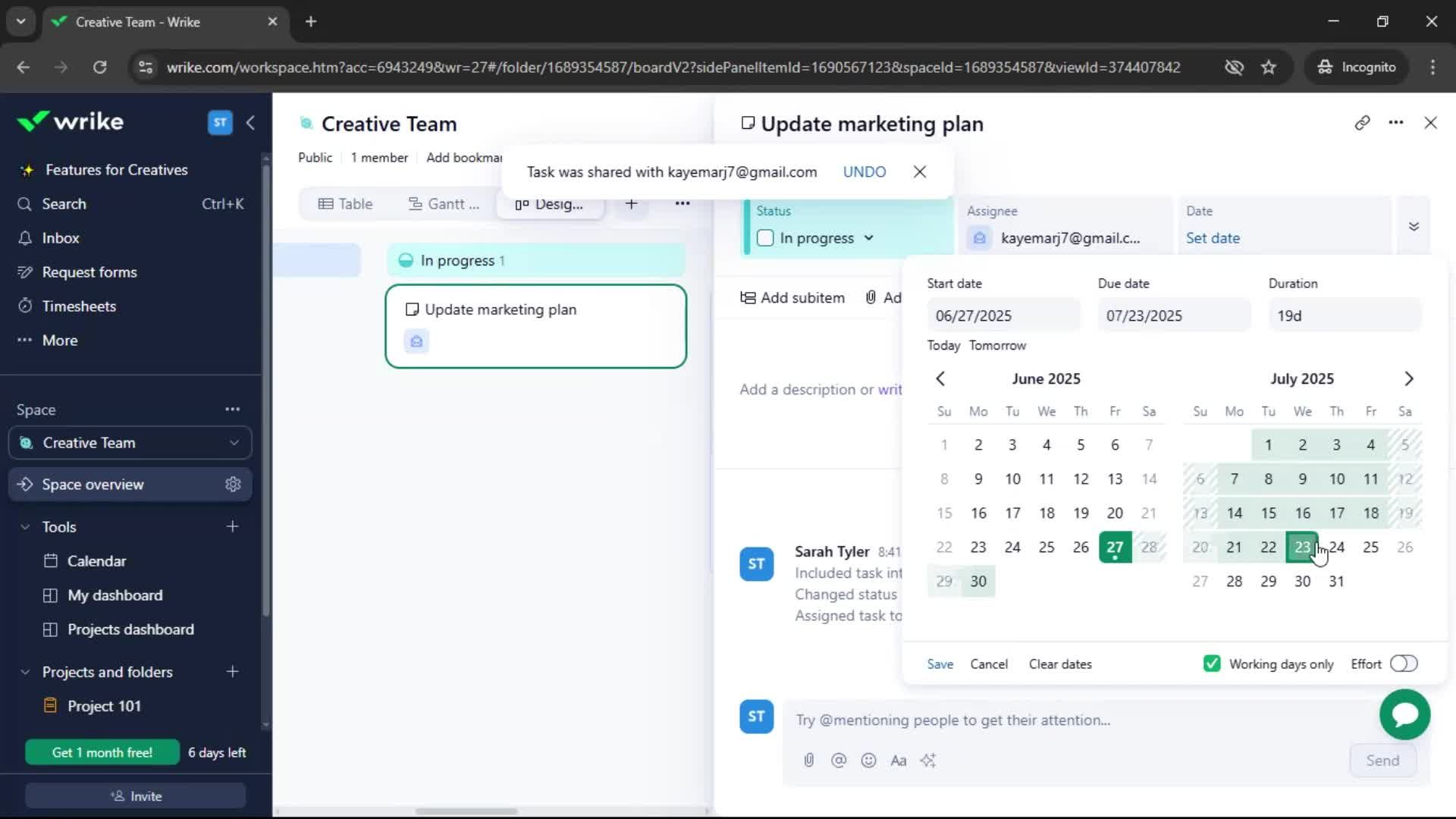 Tasks screenshot