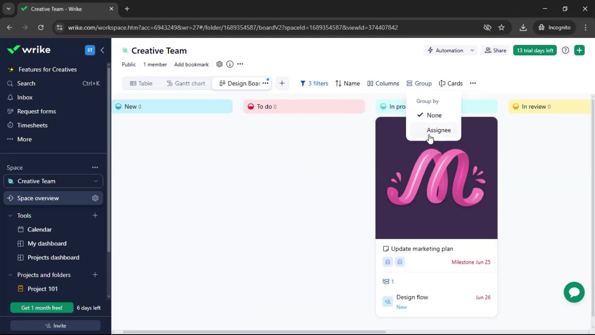 Tasks screenshot