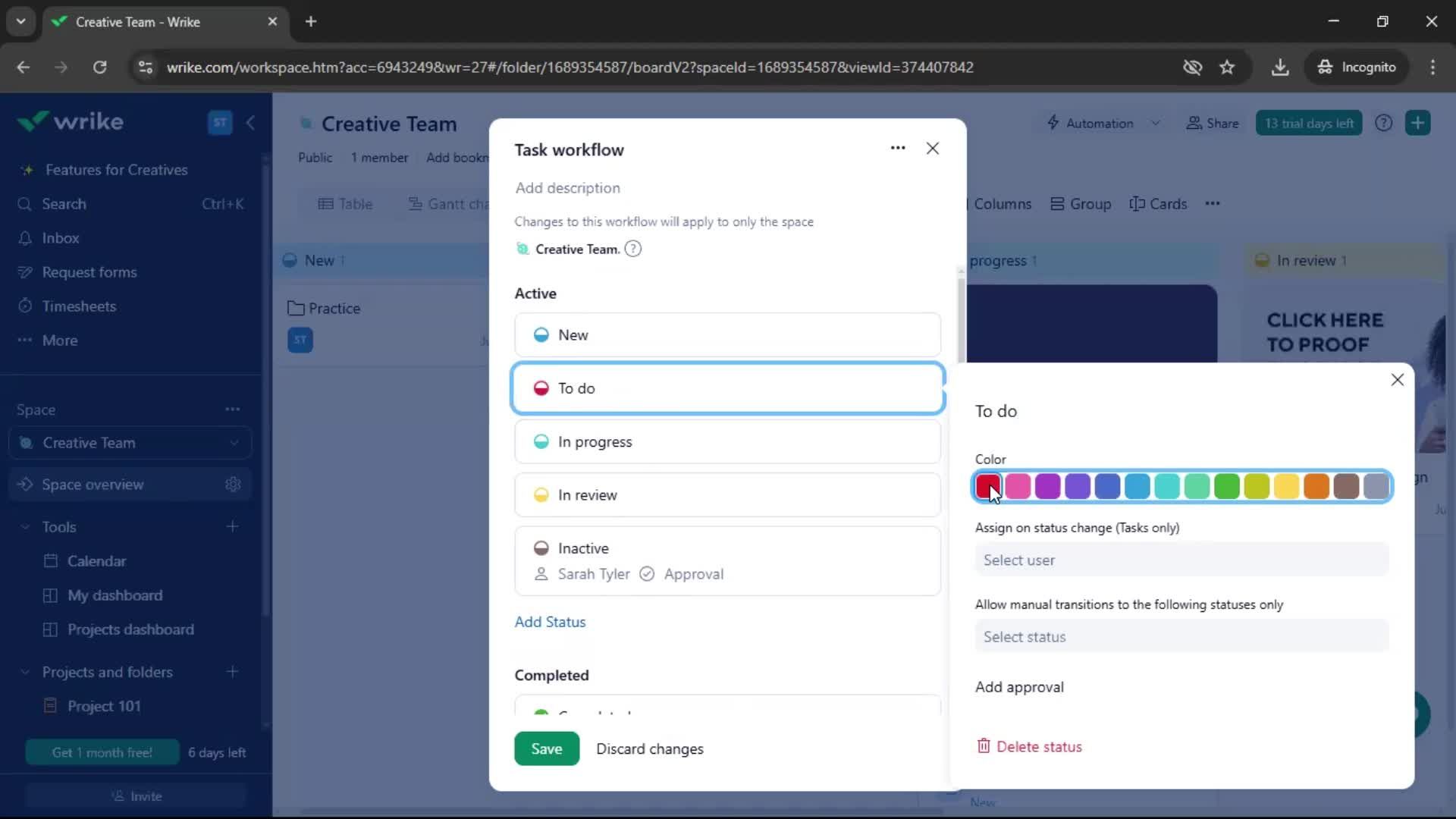Tasks screenshot