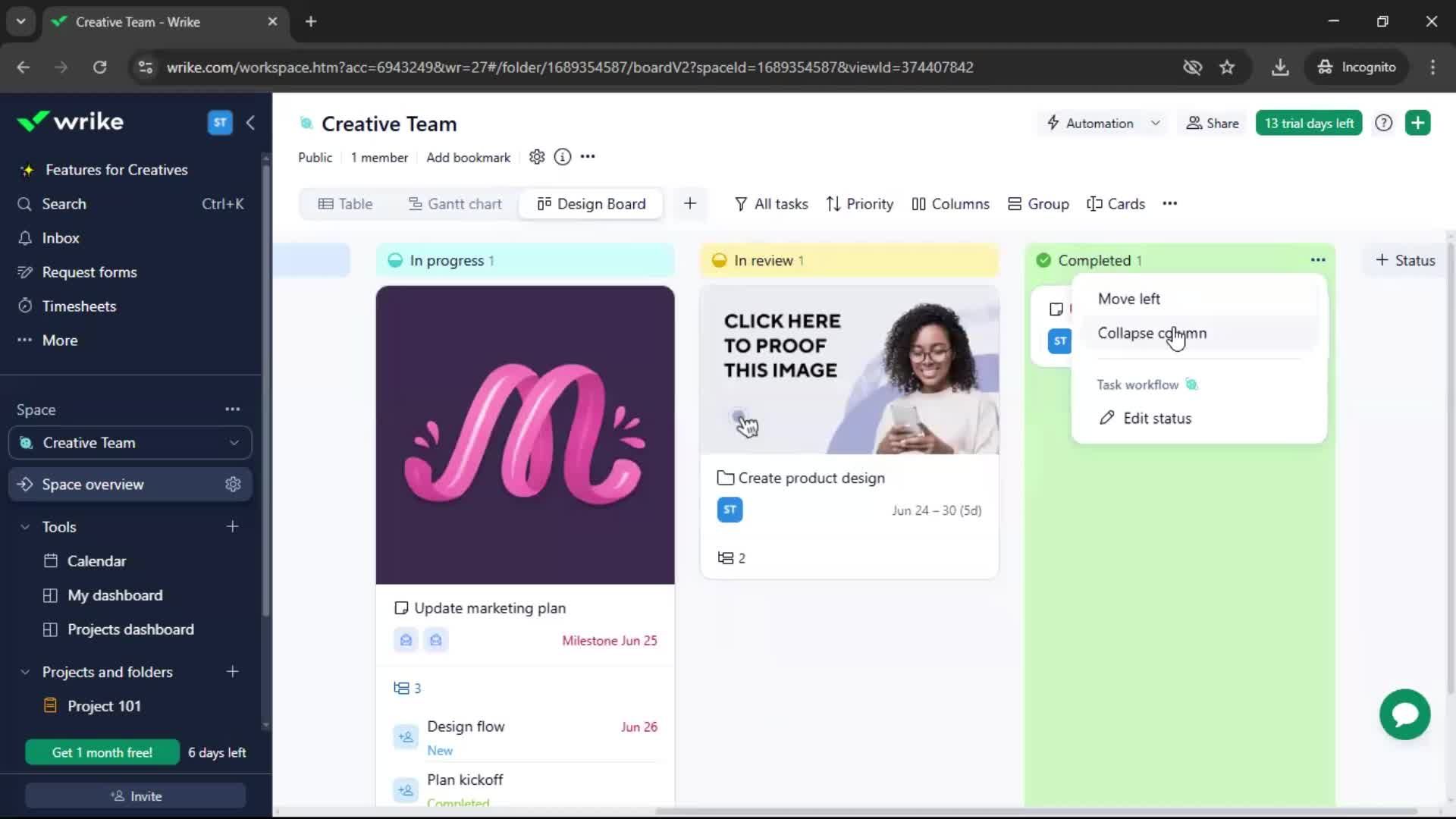 Tasks screenshot
