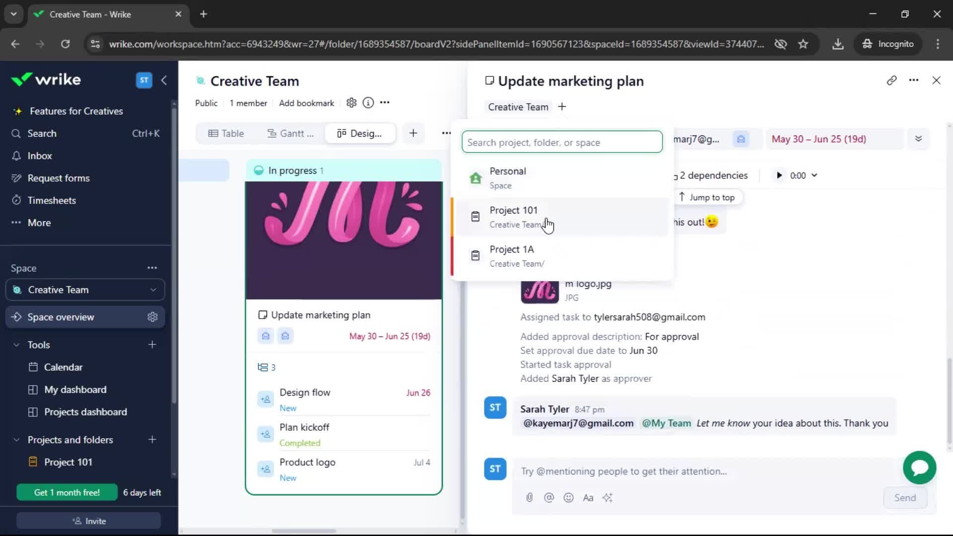 Tasks screenshot