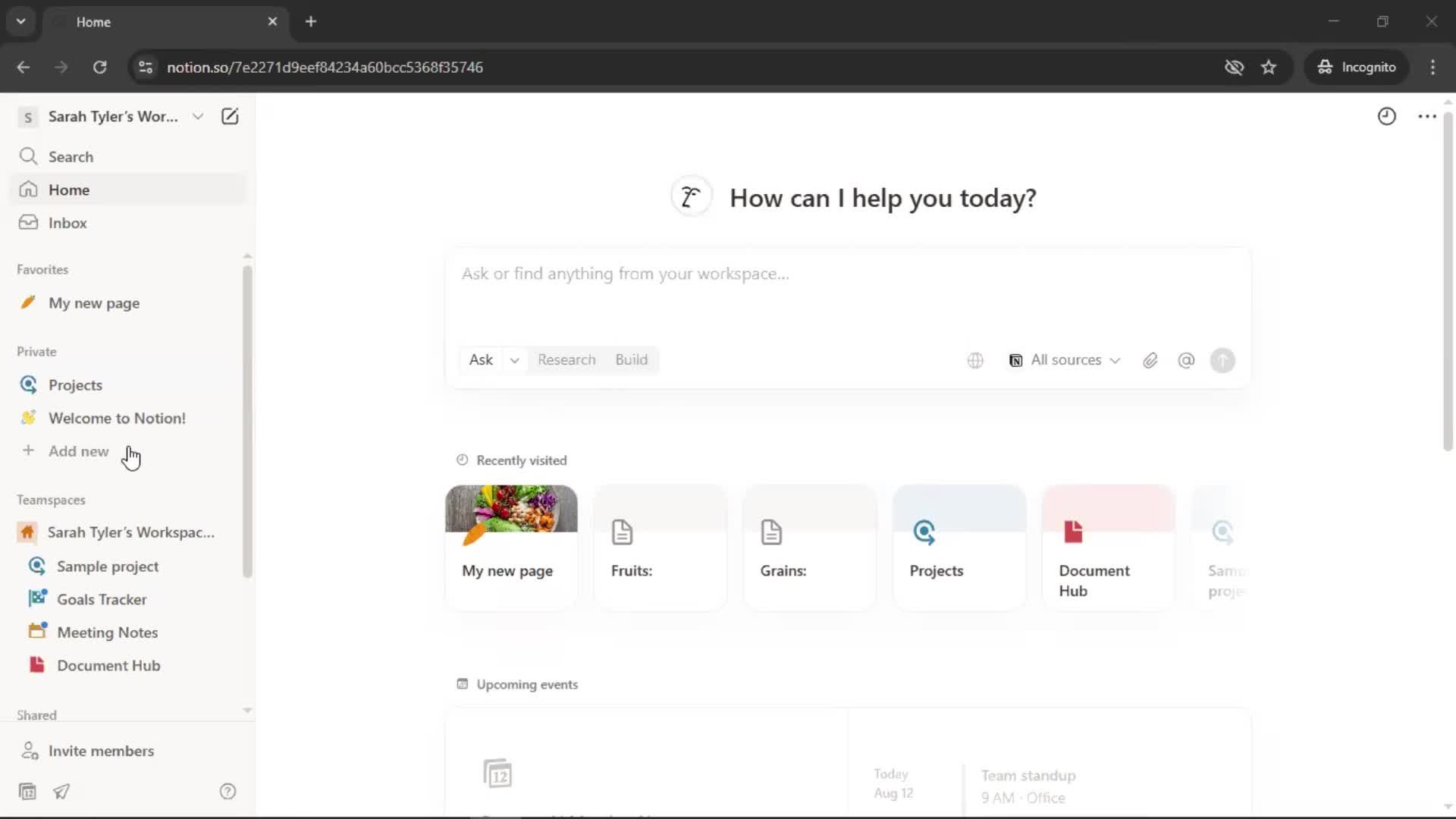 Tasks screenshot