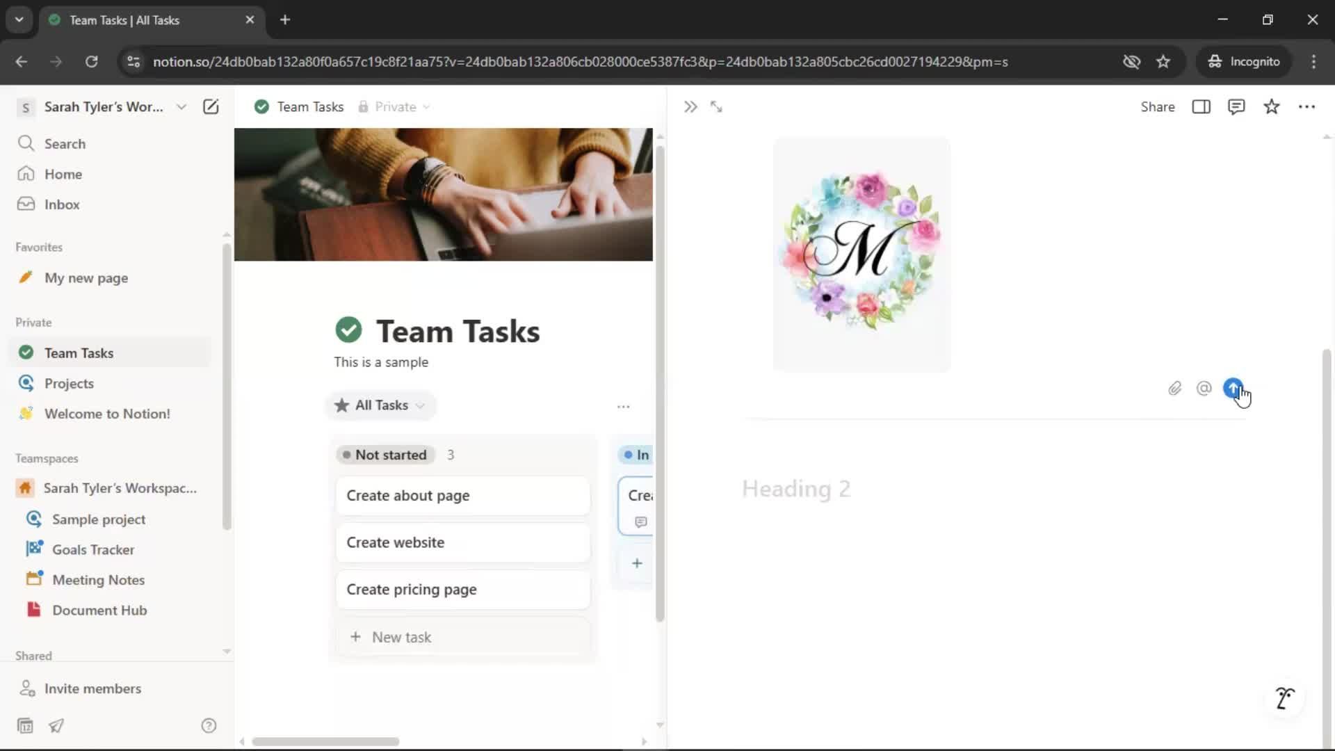 Tasks screenshot
