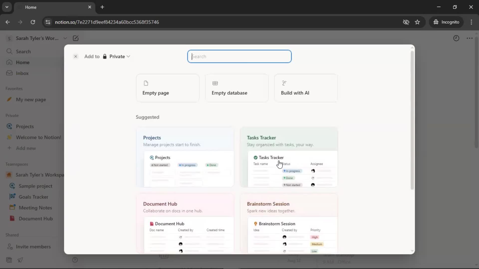 Tasks screenshot