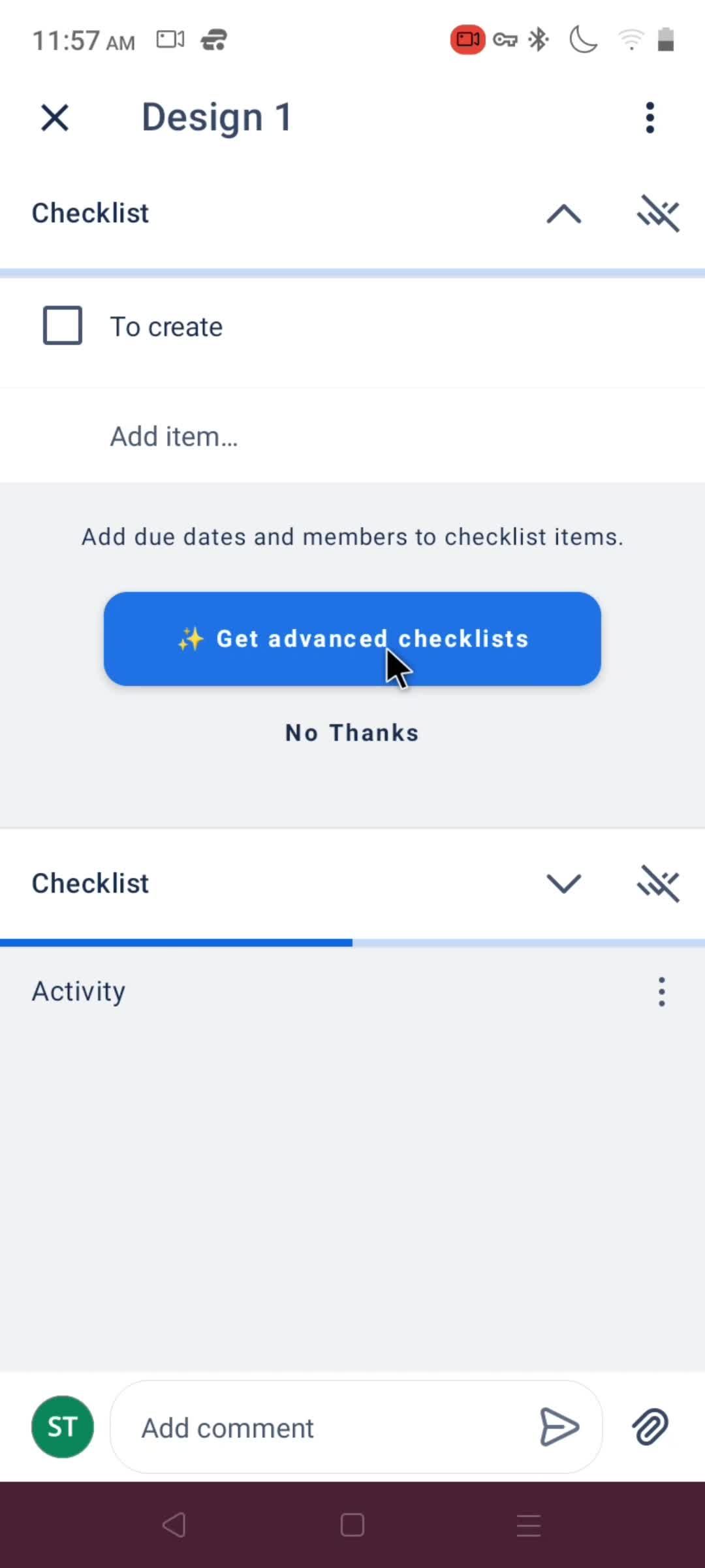 Tasks screenshot