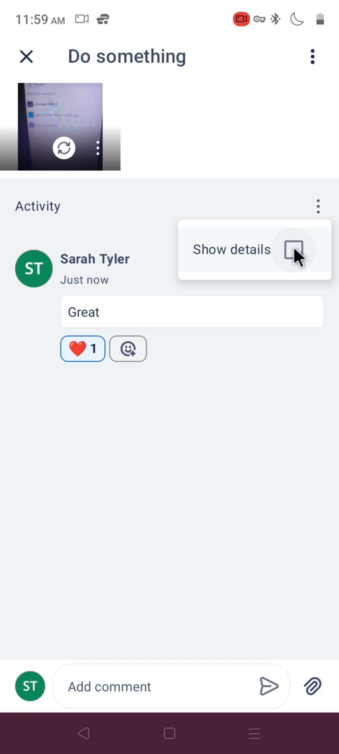 Tasks screenshot