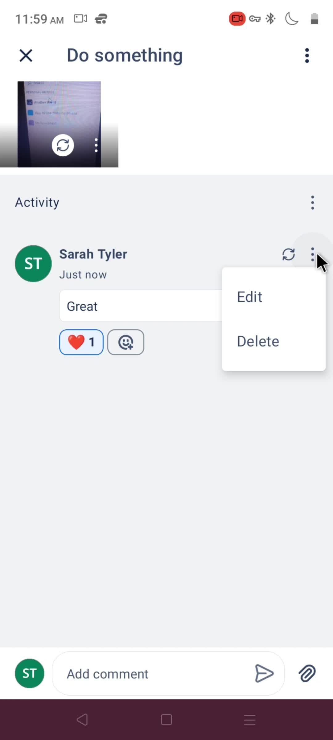 Tasks screenshot