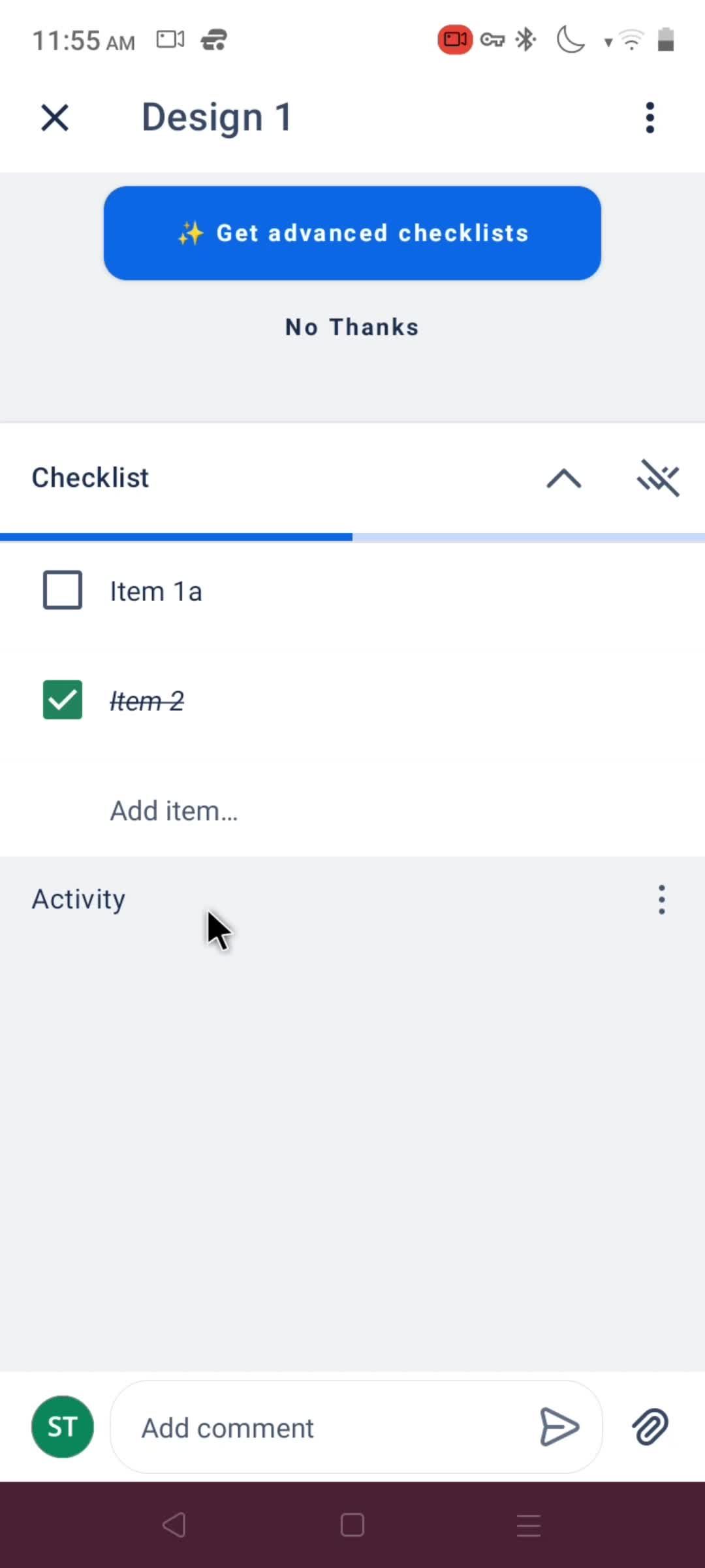 Tasks screenshot