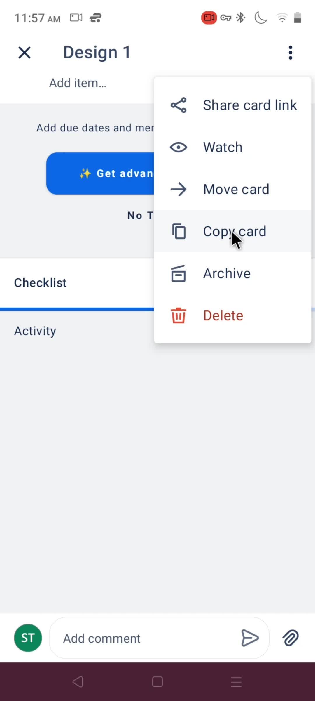 Tasks screenshot