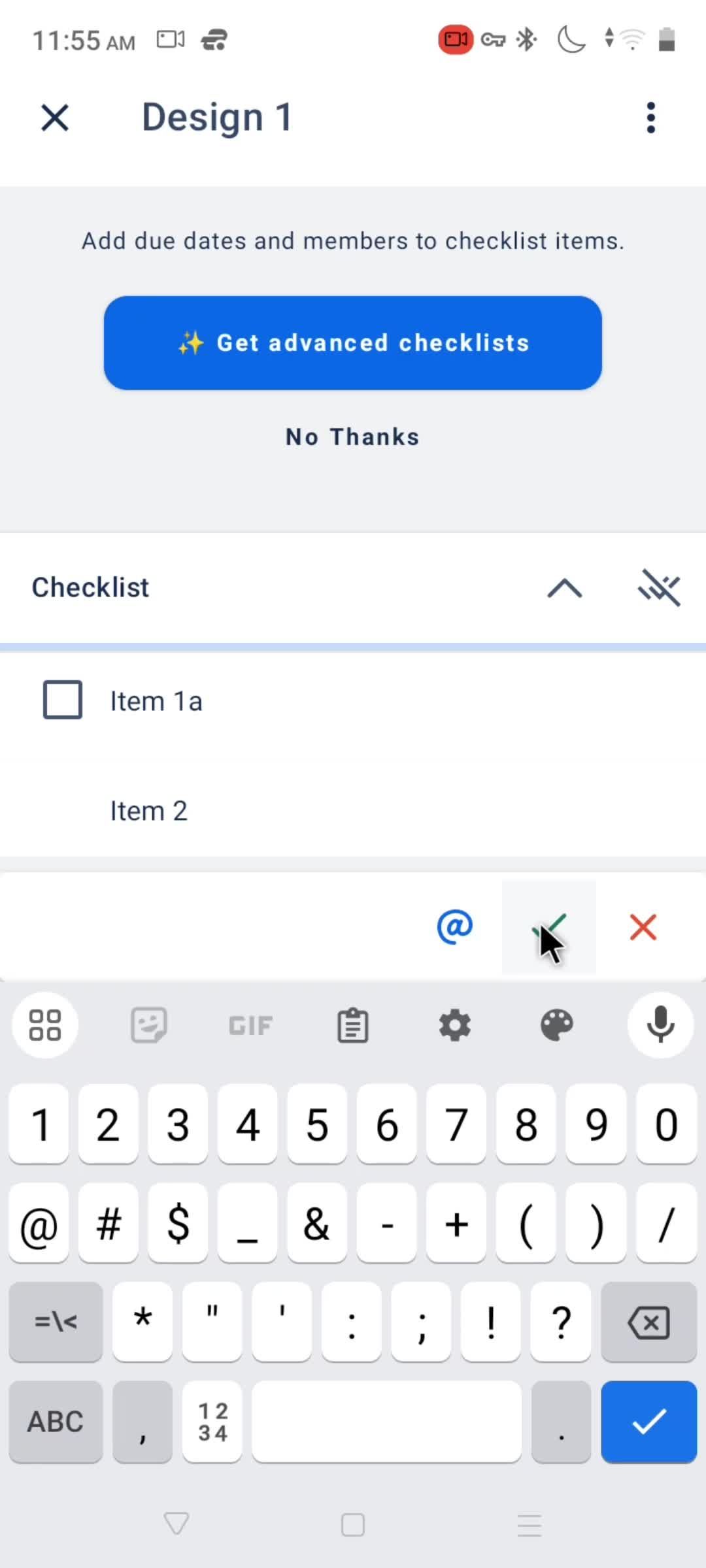 Tasks screenshot