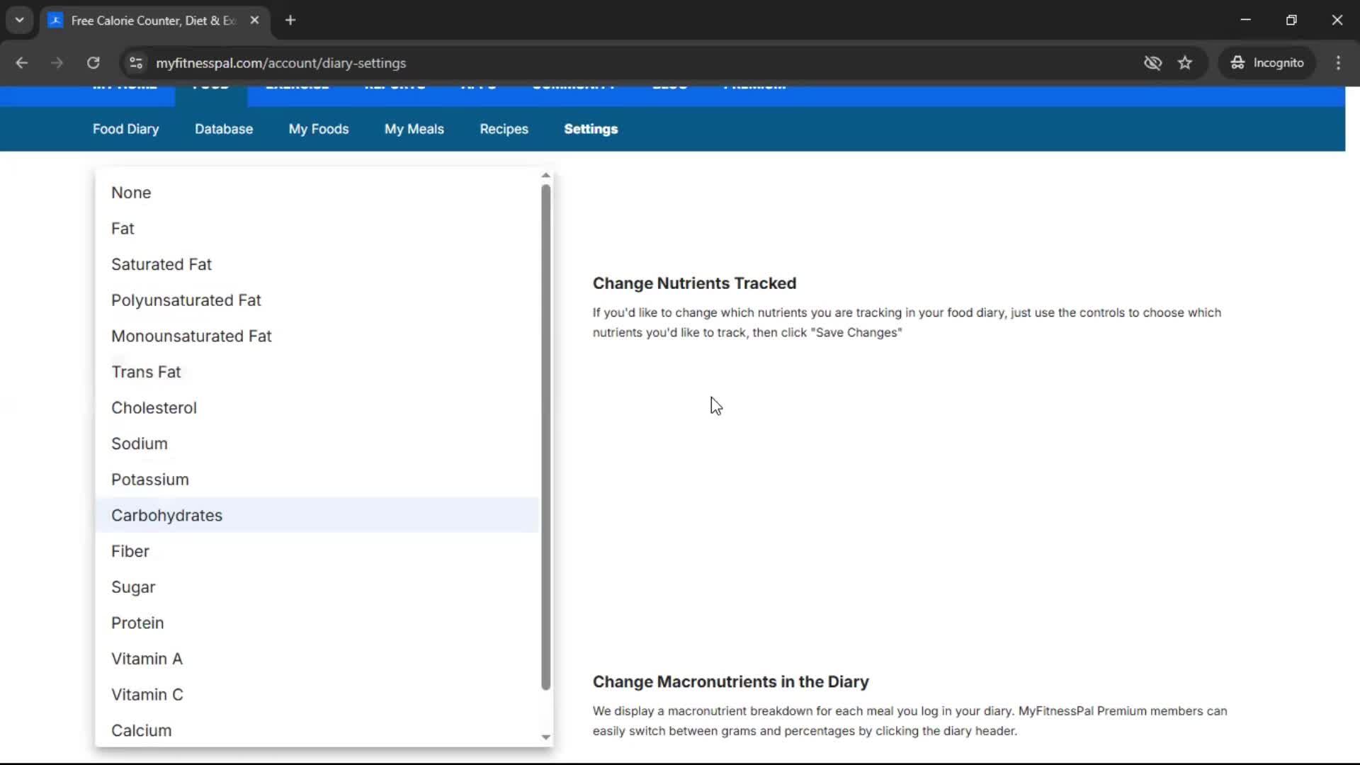 Tracking activity screenshot