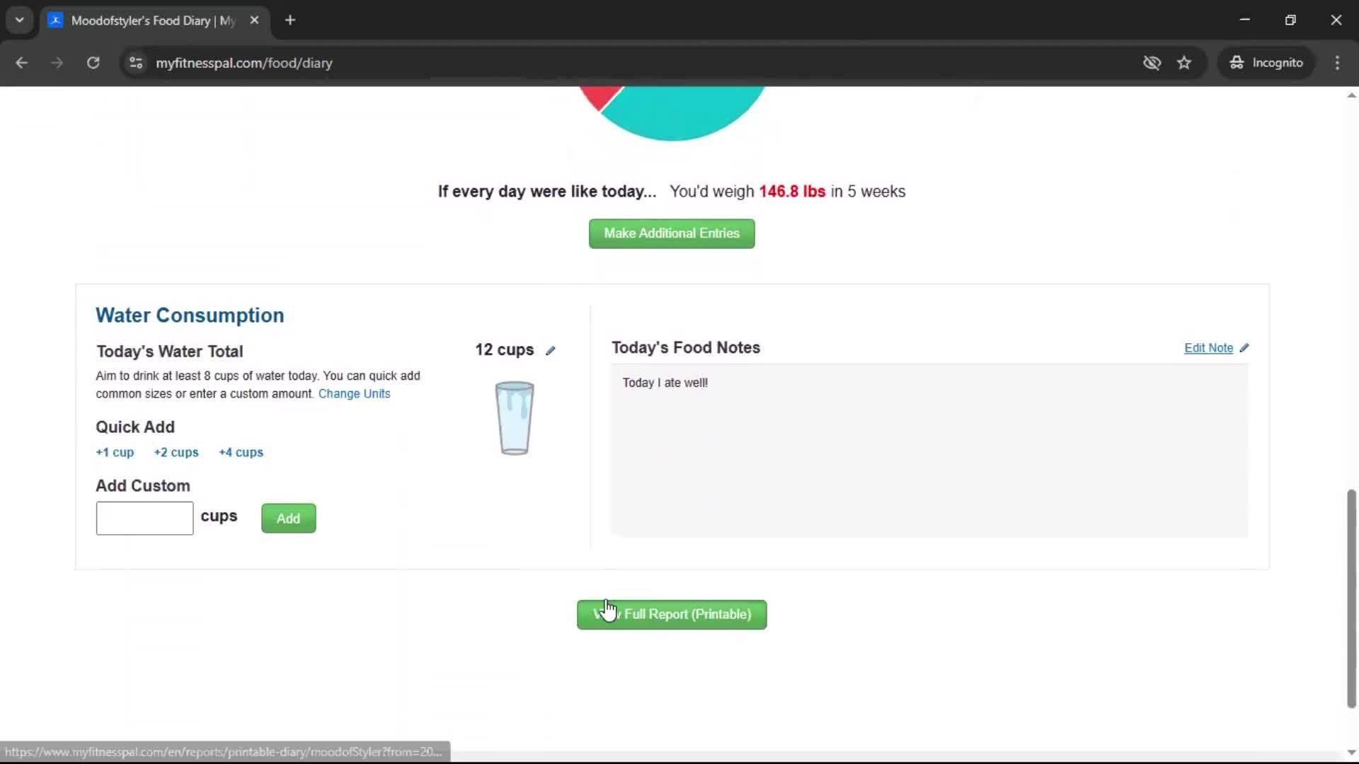 Tracking activity screenshot
