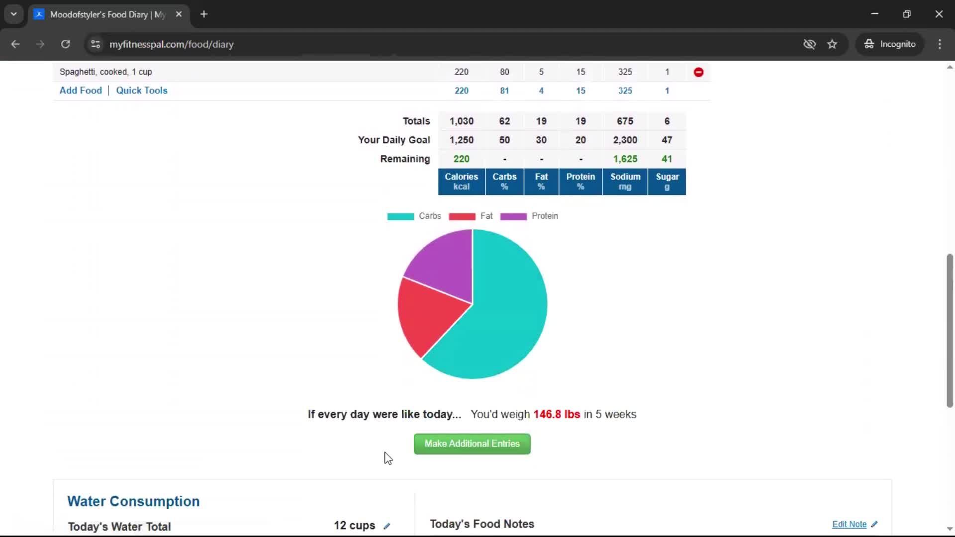 Tracking activity screenshot