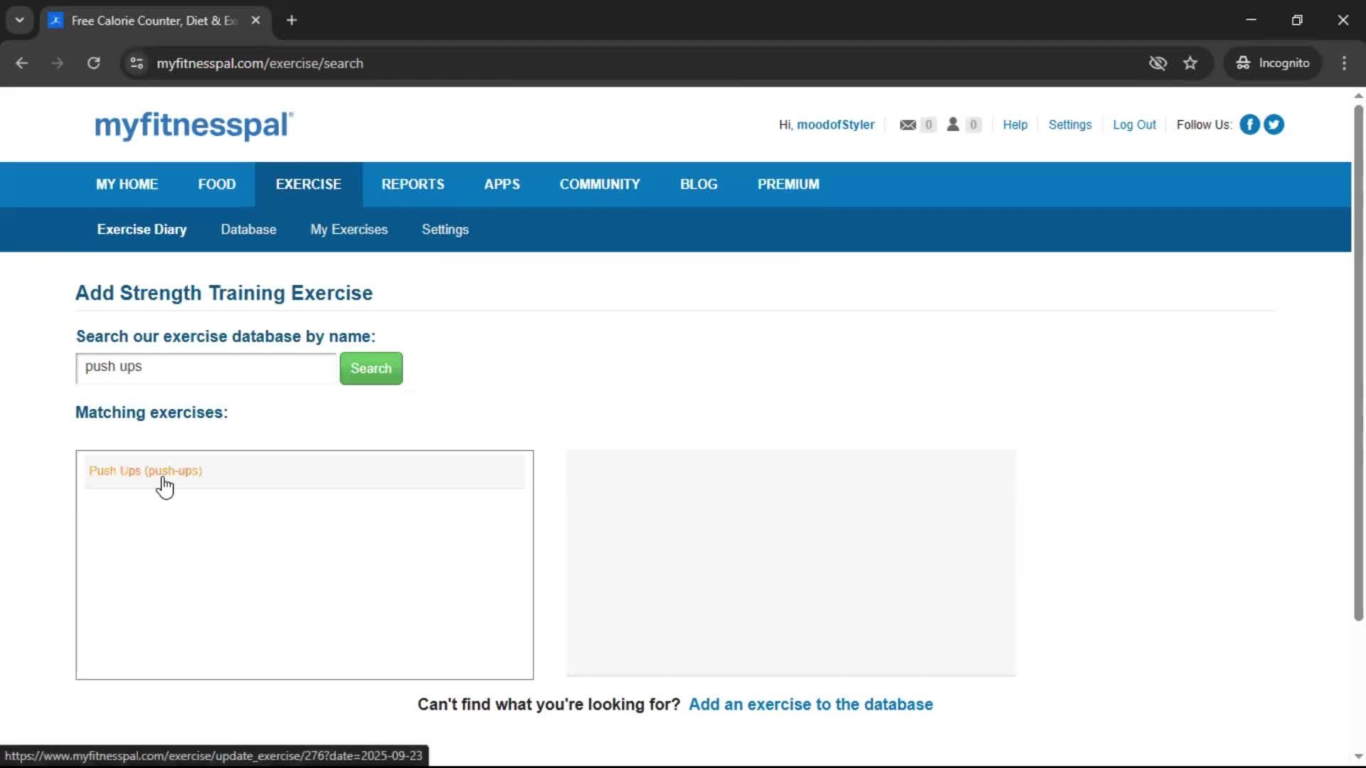 Tracking activity screenshot