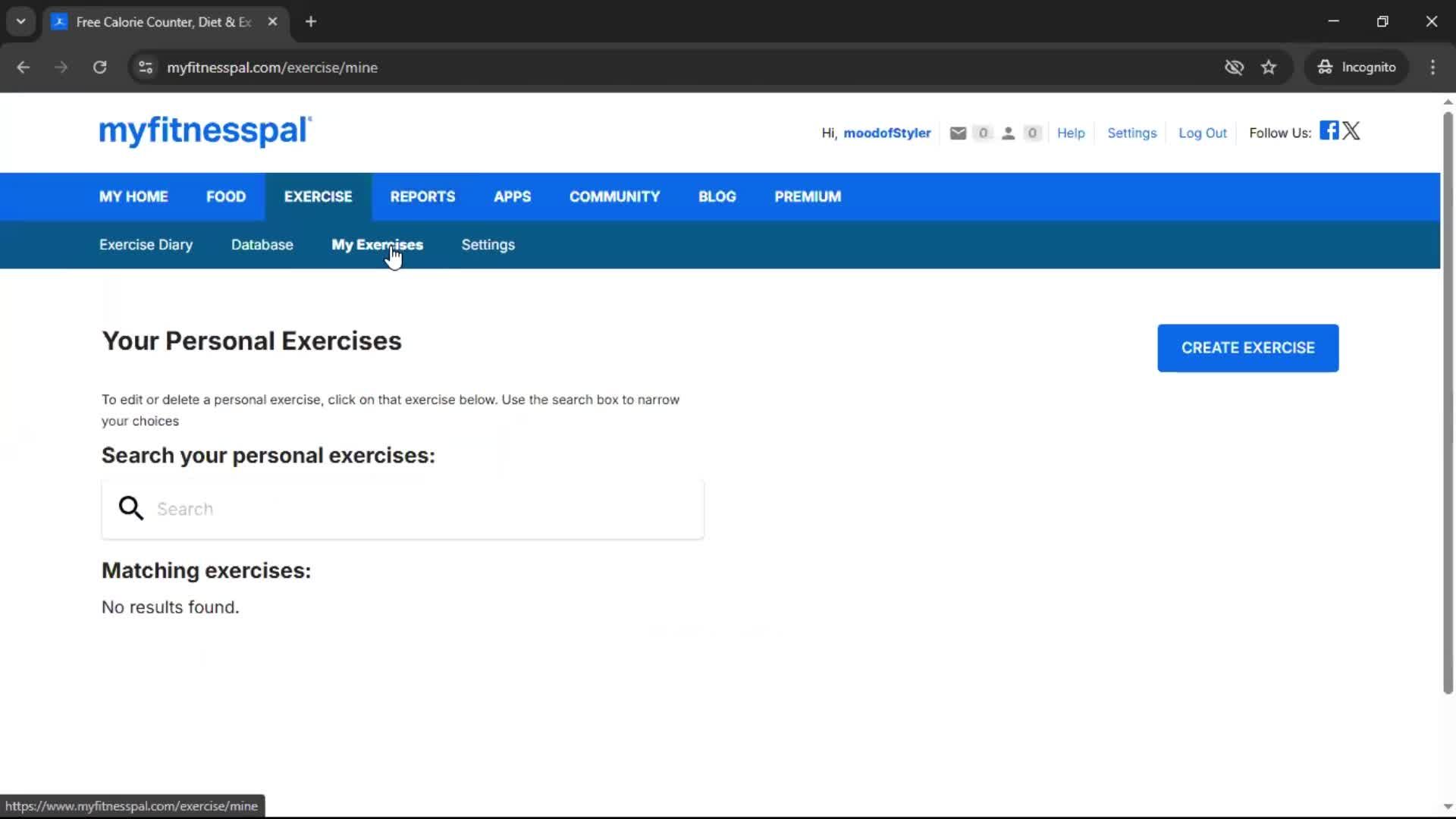 Tracking activity screenshot
