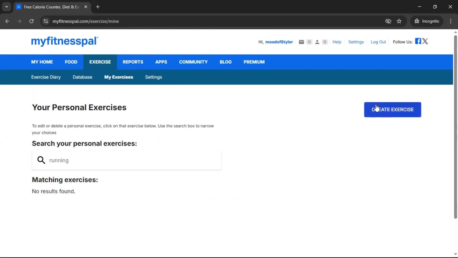 Tracking activity screenshot