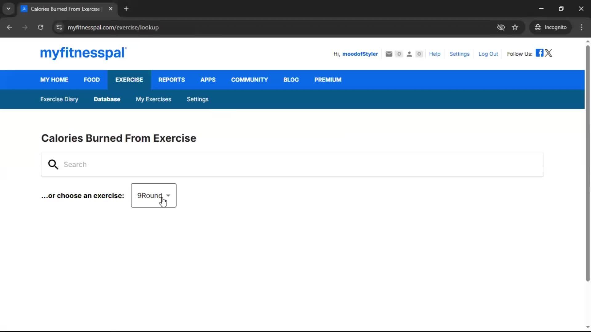 Tracking activity screenshot