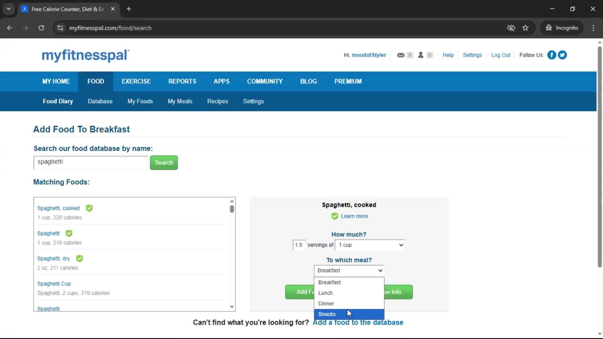 Tracking activity screenshot