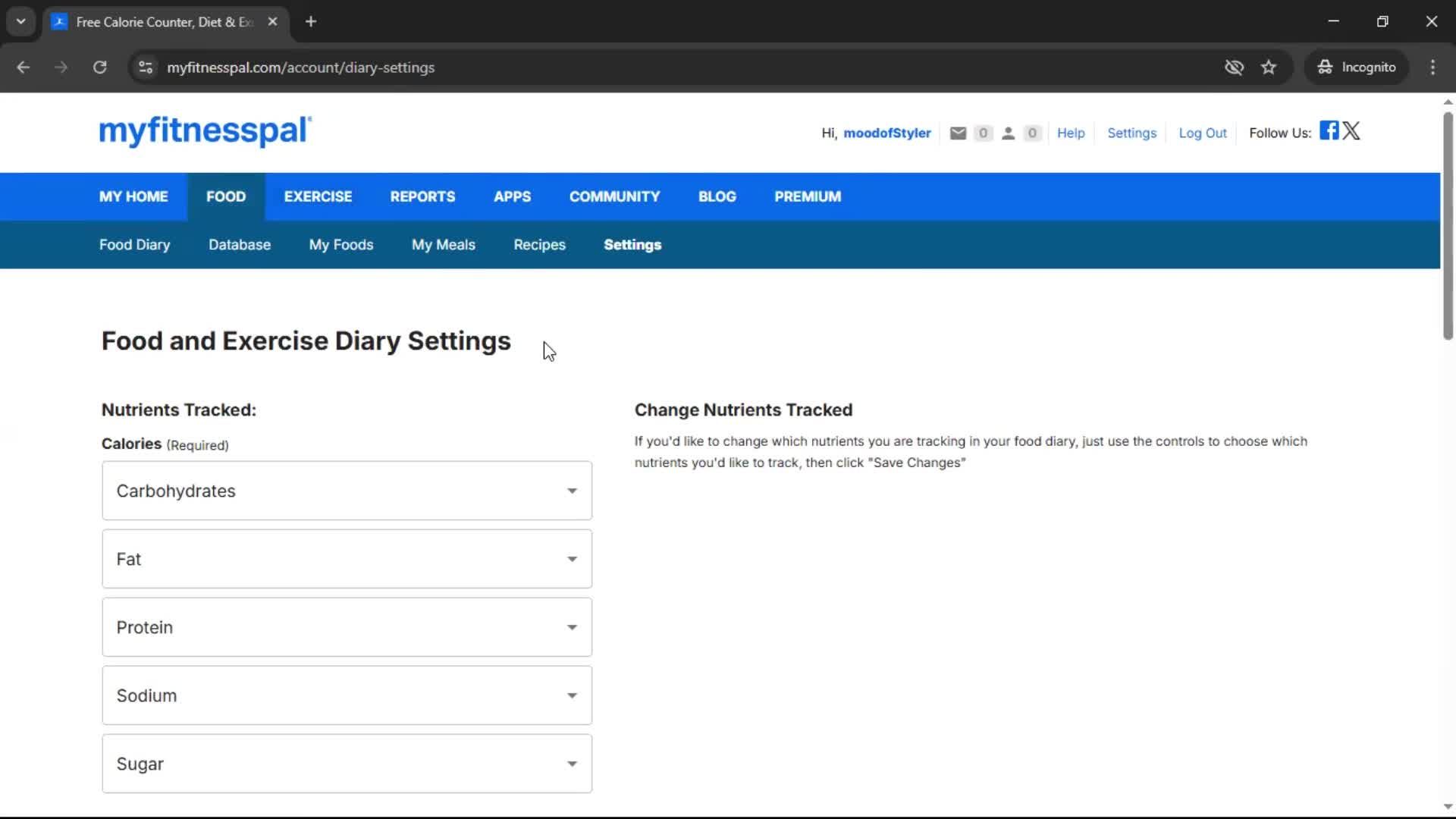 Tracking activity screenshot