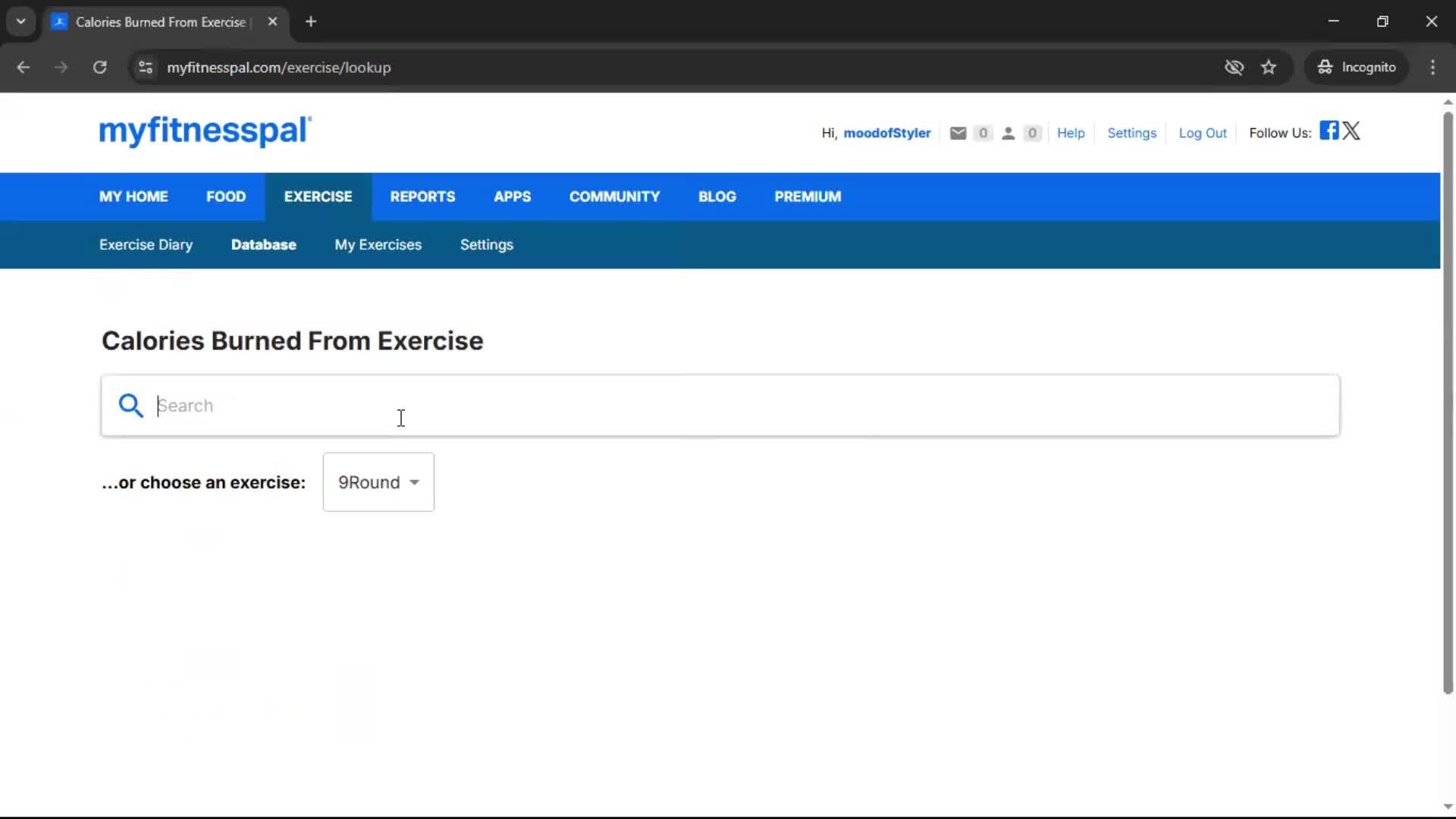 Tracking activity screenshot