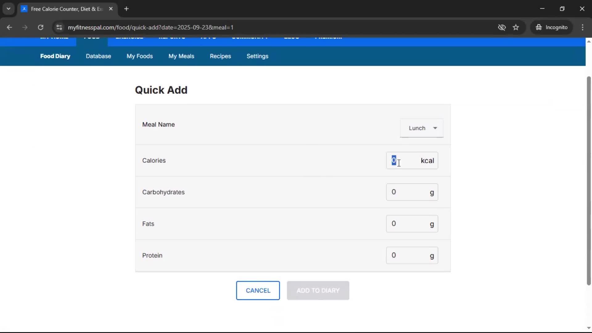 Tracking activity screenshot