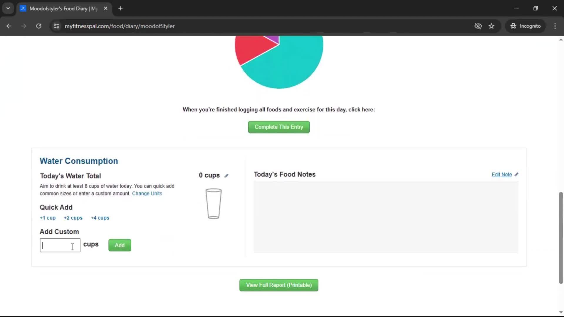 Tracking activity screenshot