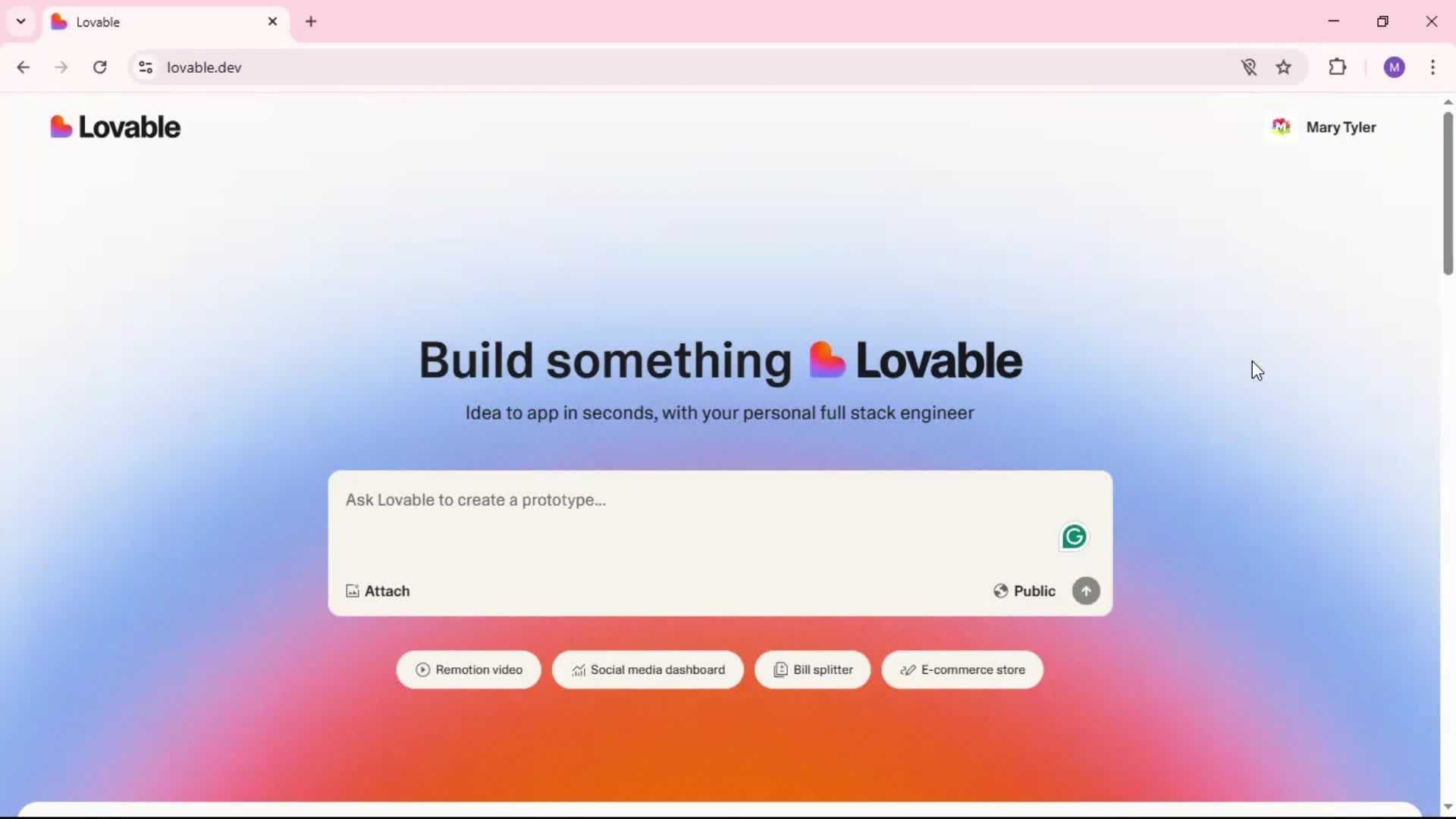 Transferring a project screenshot