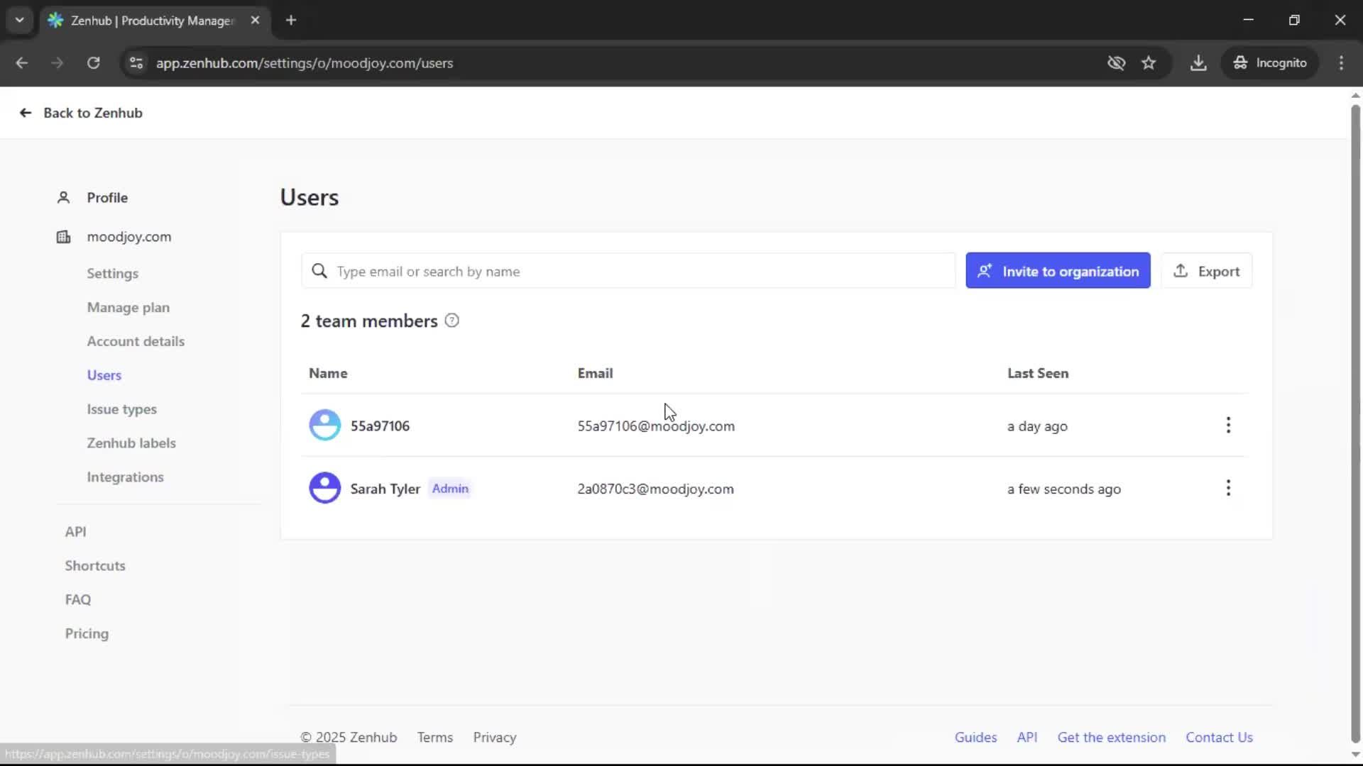 Transferring ownership screenshot