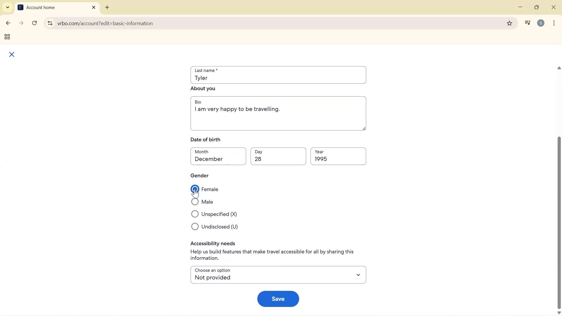 Updating your profile screenshot