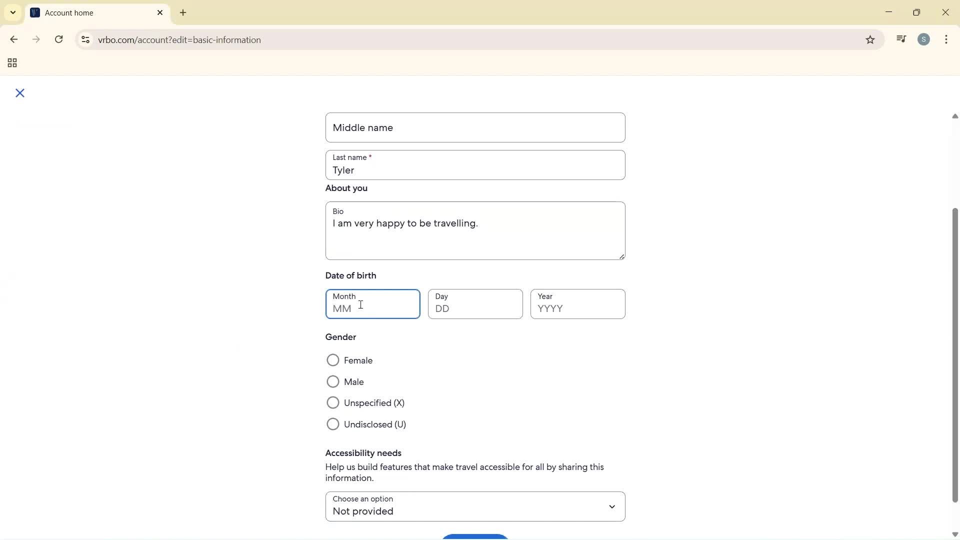 Updating your profile screenshot