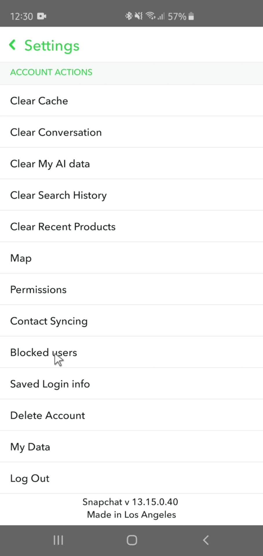 Unblocking users screenshot