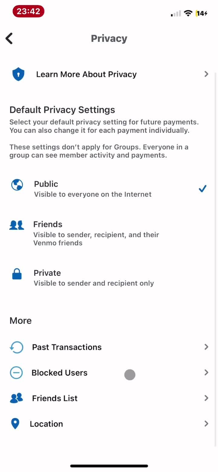 Unblocking users on Venmo video thumbnail