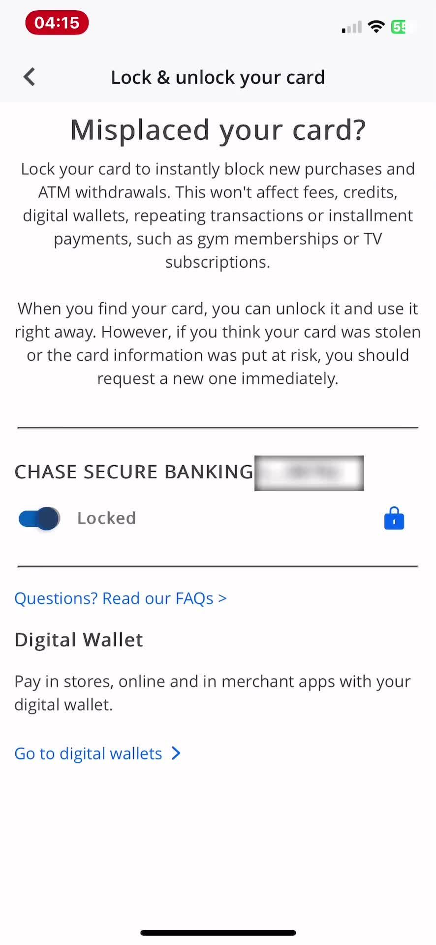 Unlocking a card on Chase video thumbnail