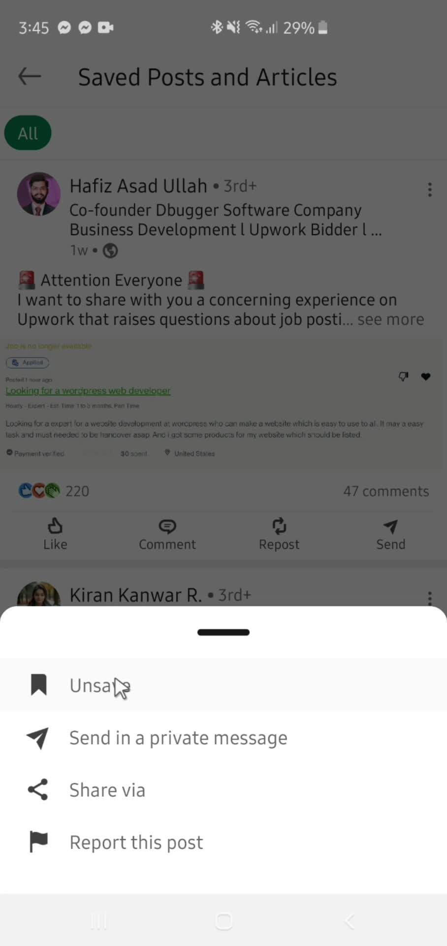 Unsaving screenshot