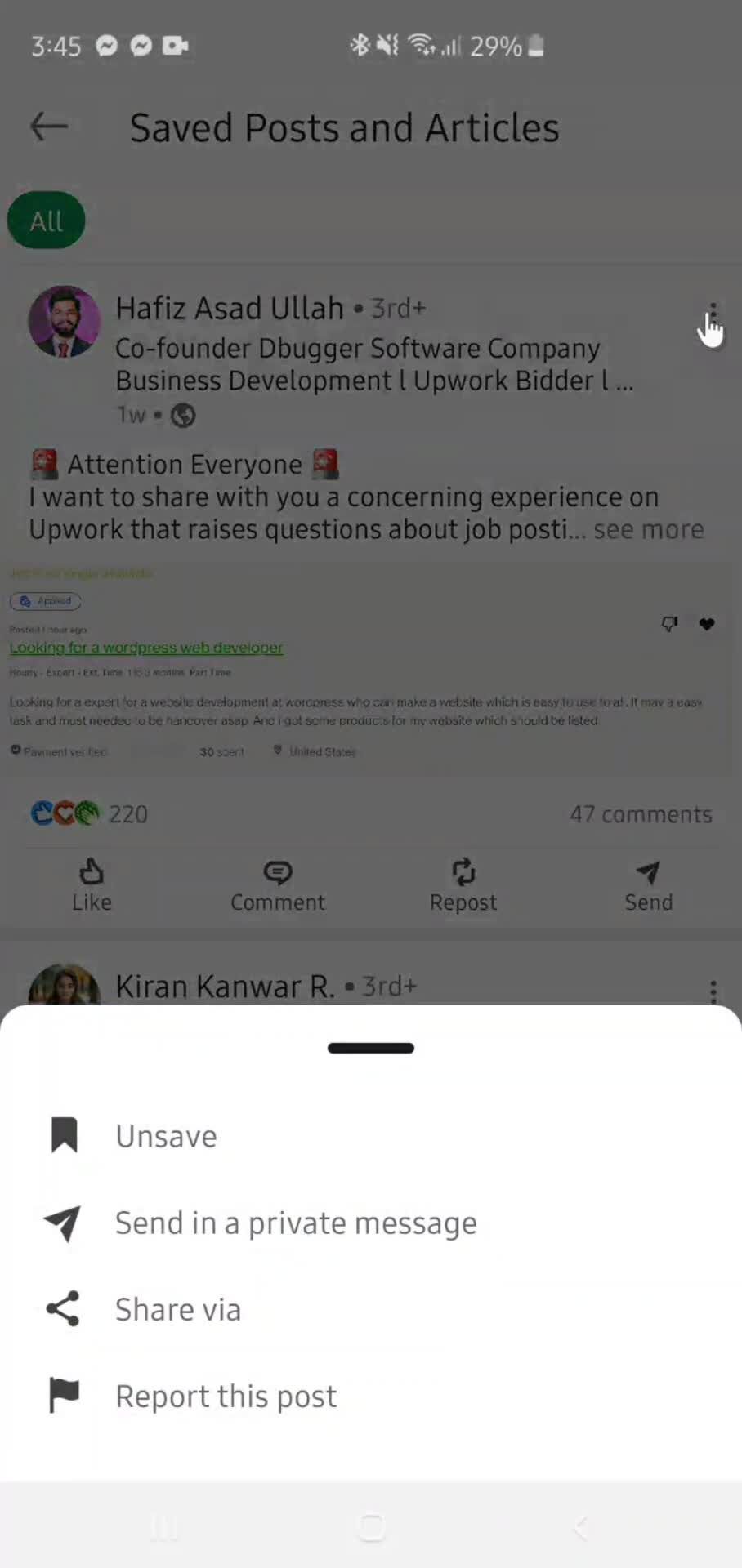 Unsaving screenshot