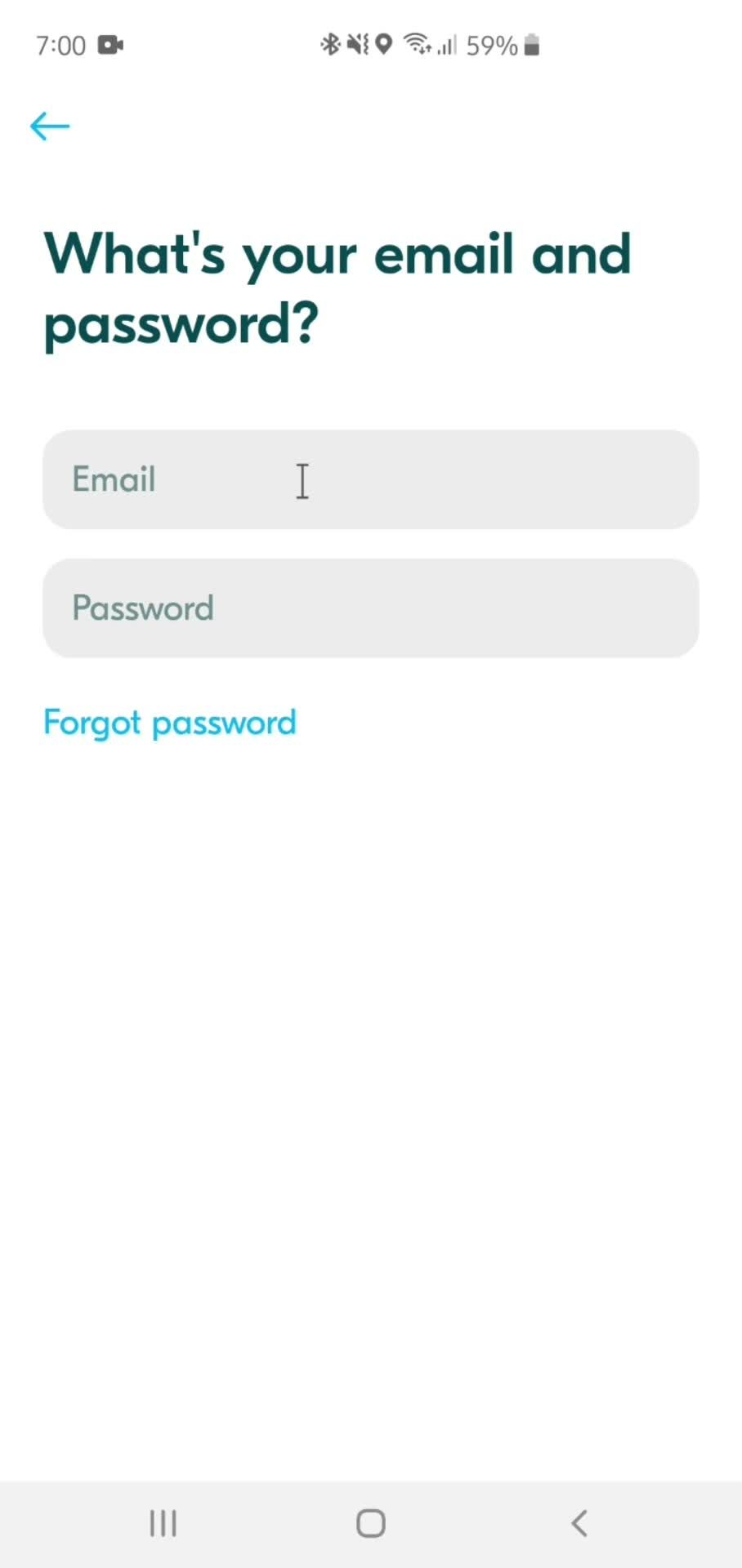 Changing password screenshot