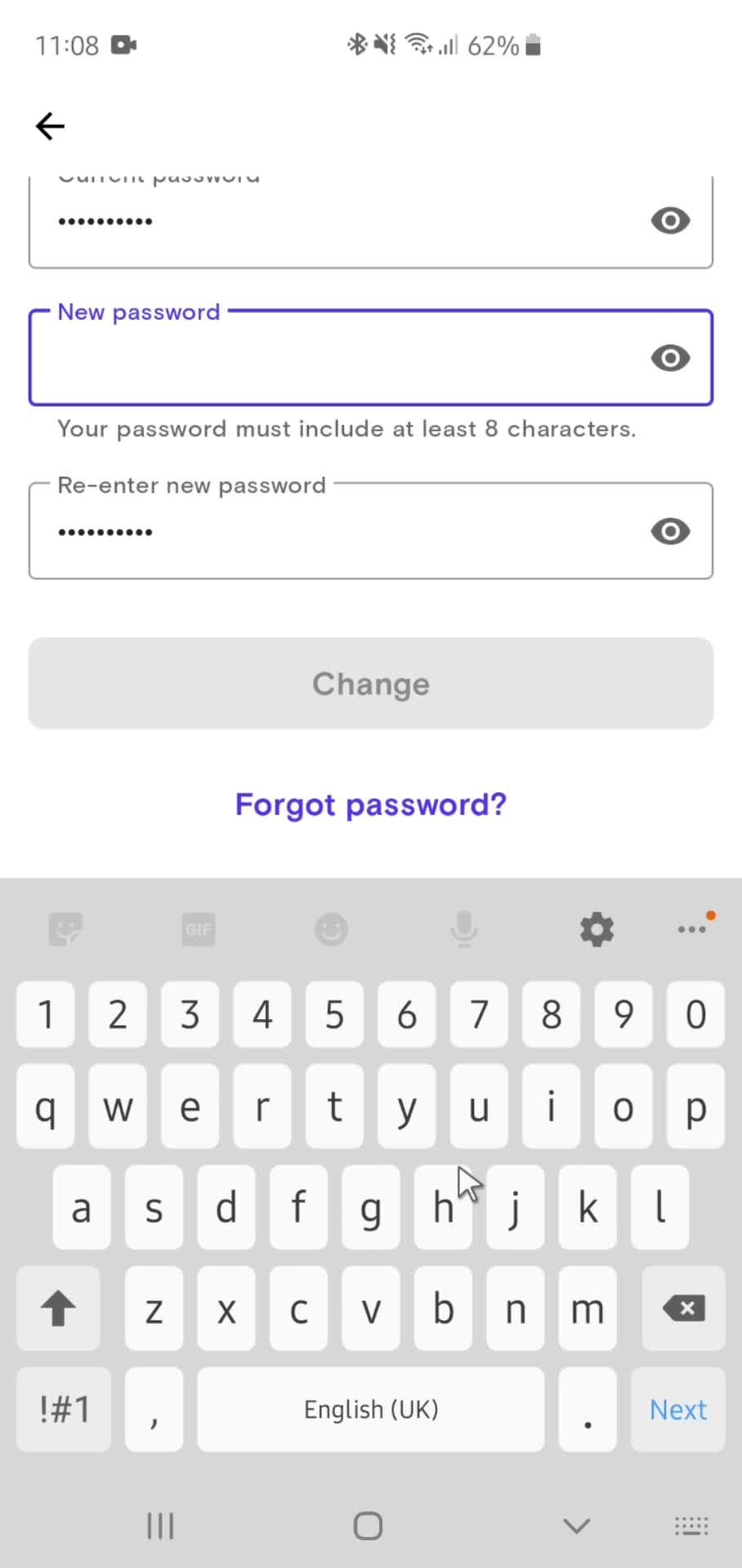 Changing password on Turo video thumbnail