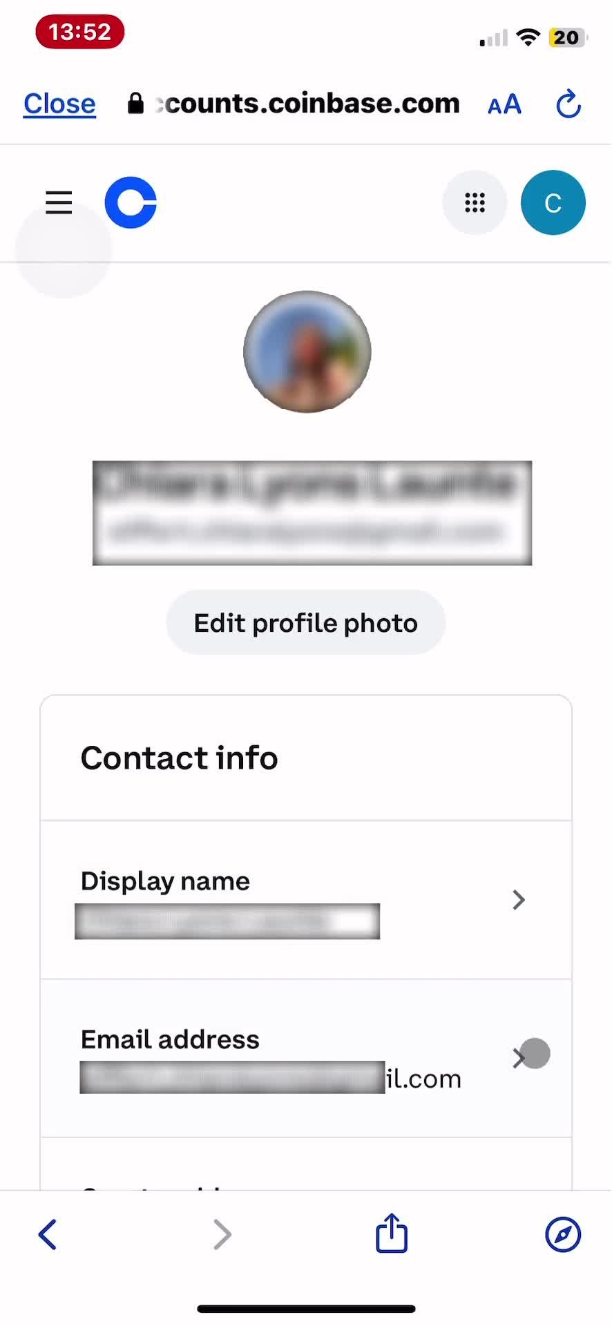 Updating your profile screenshot