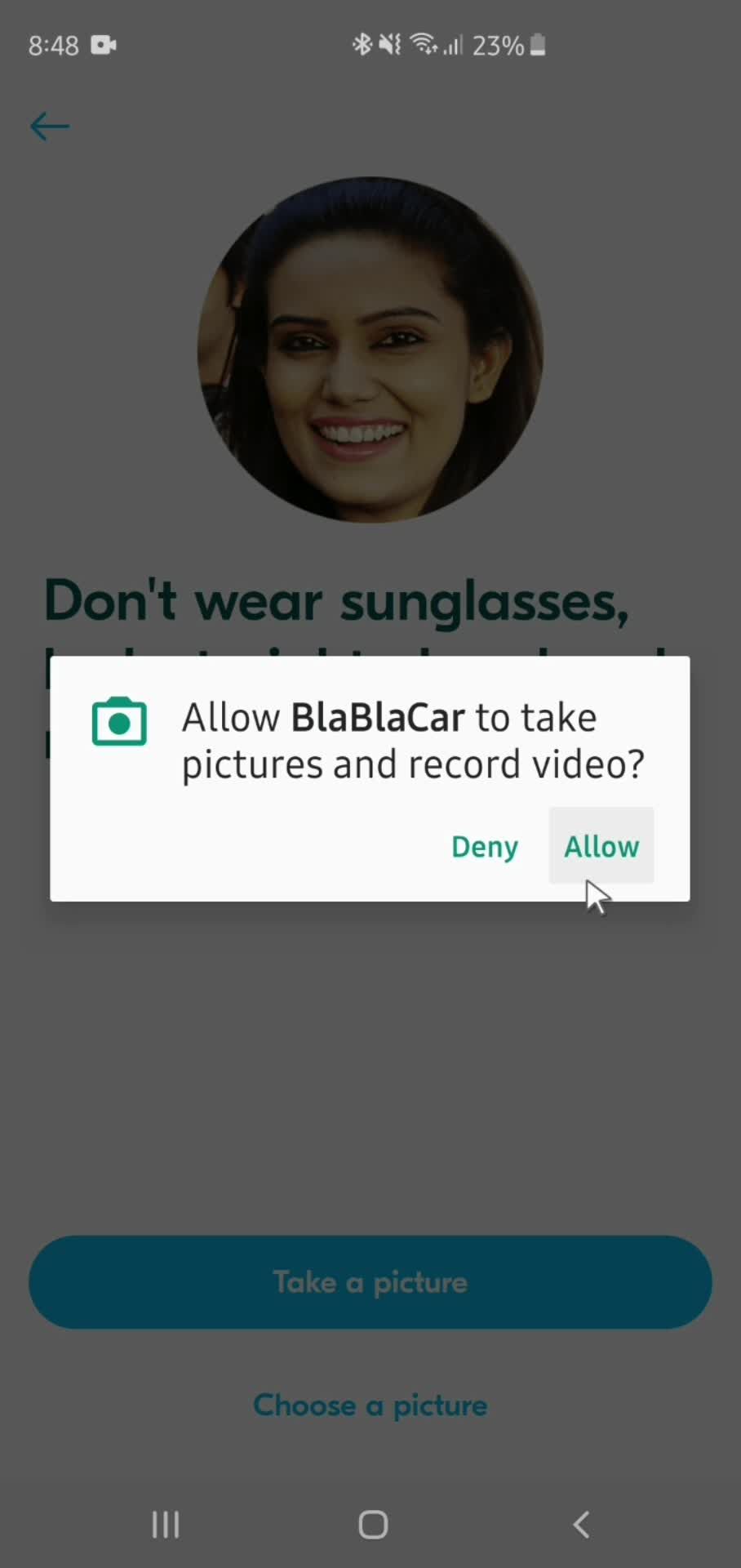 Updating profile picture on BlaBlaCar video thumbnail