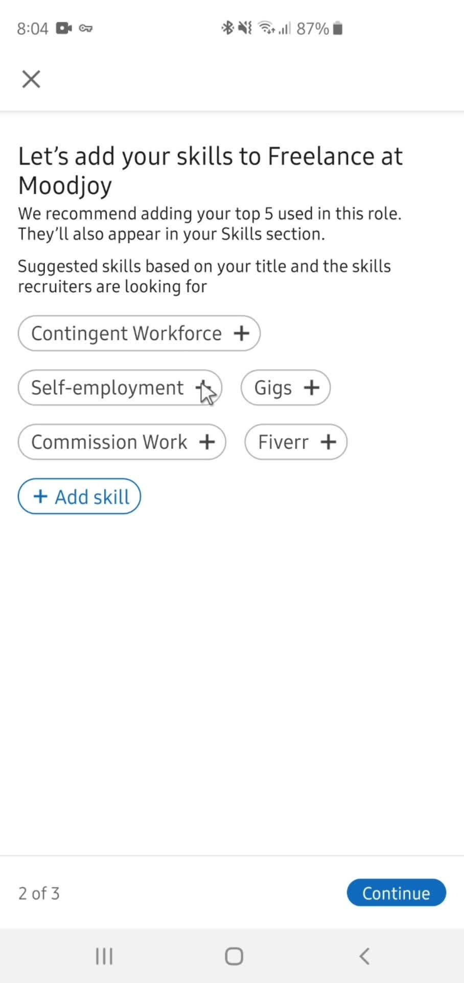 Updating your profile screenshot