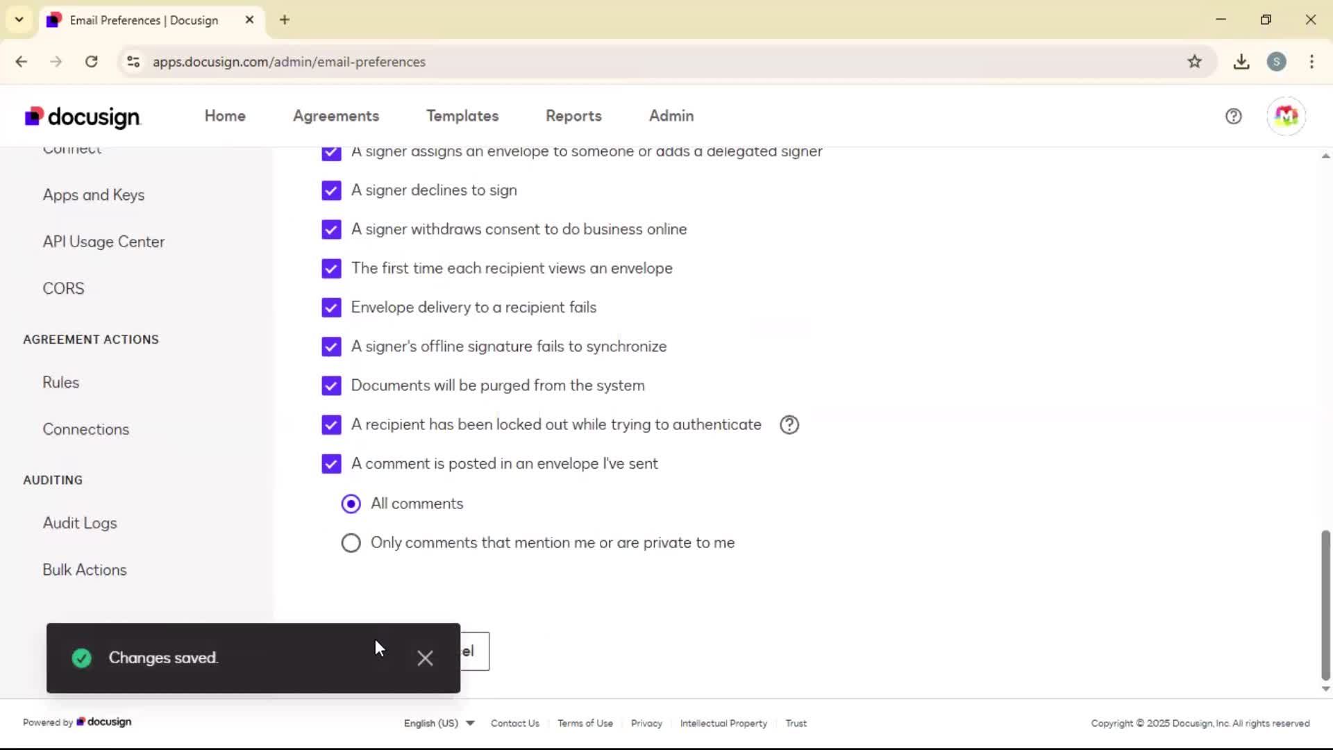 Updating email preferences on Docusign video thumbnail